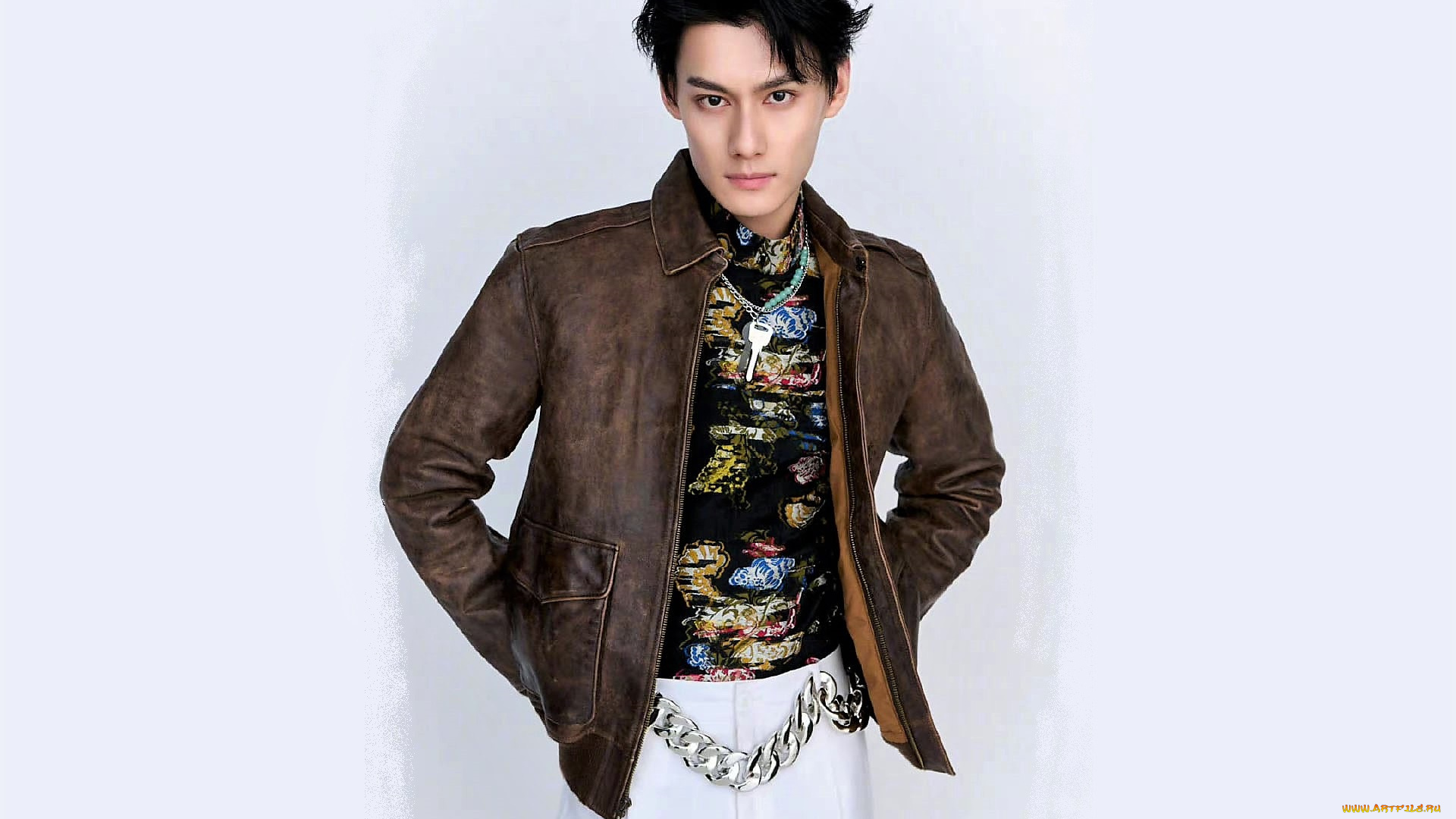 мужчины, wang, zhuocheng, актер, куртка, цепь, ключ