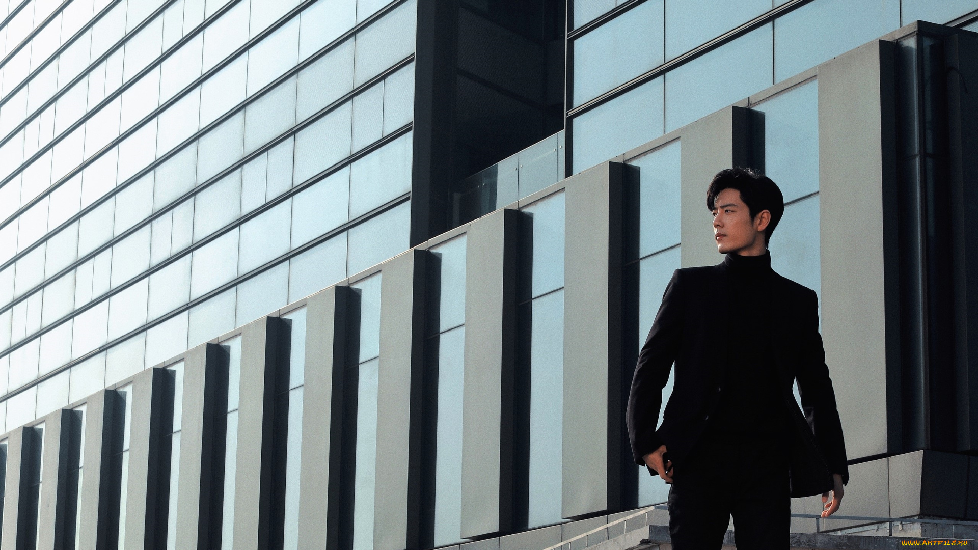 мужчины, xiao, zhan, актер, костюм, здание