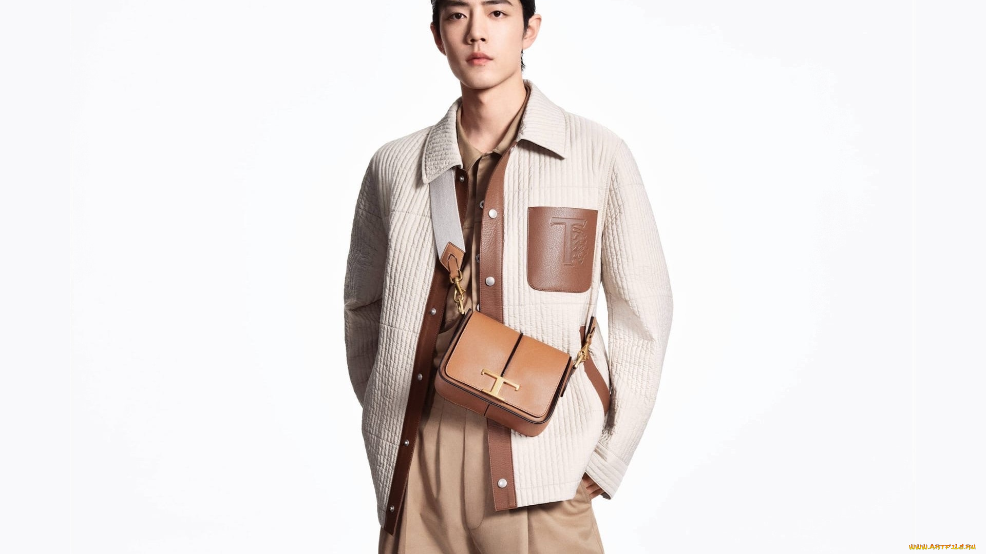 мужчины, xiao, zhan, актер, куртка, сумка