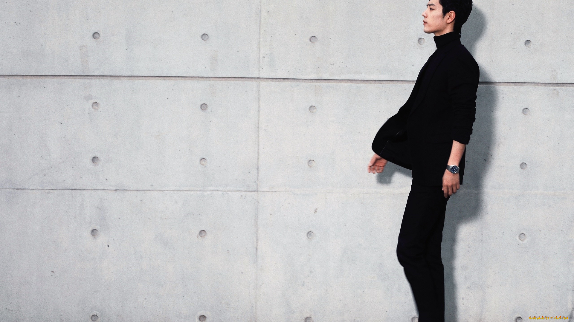 мужчины, xiao, zhan, актер, стена