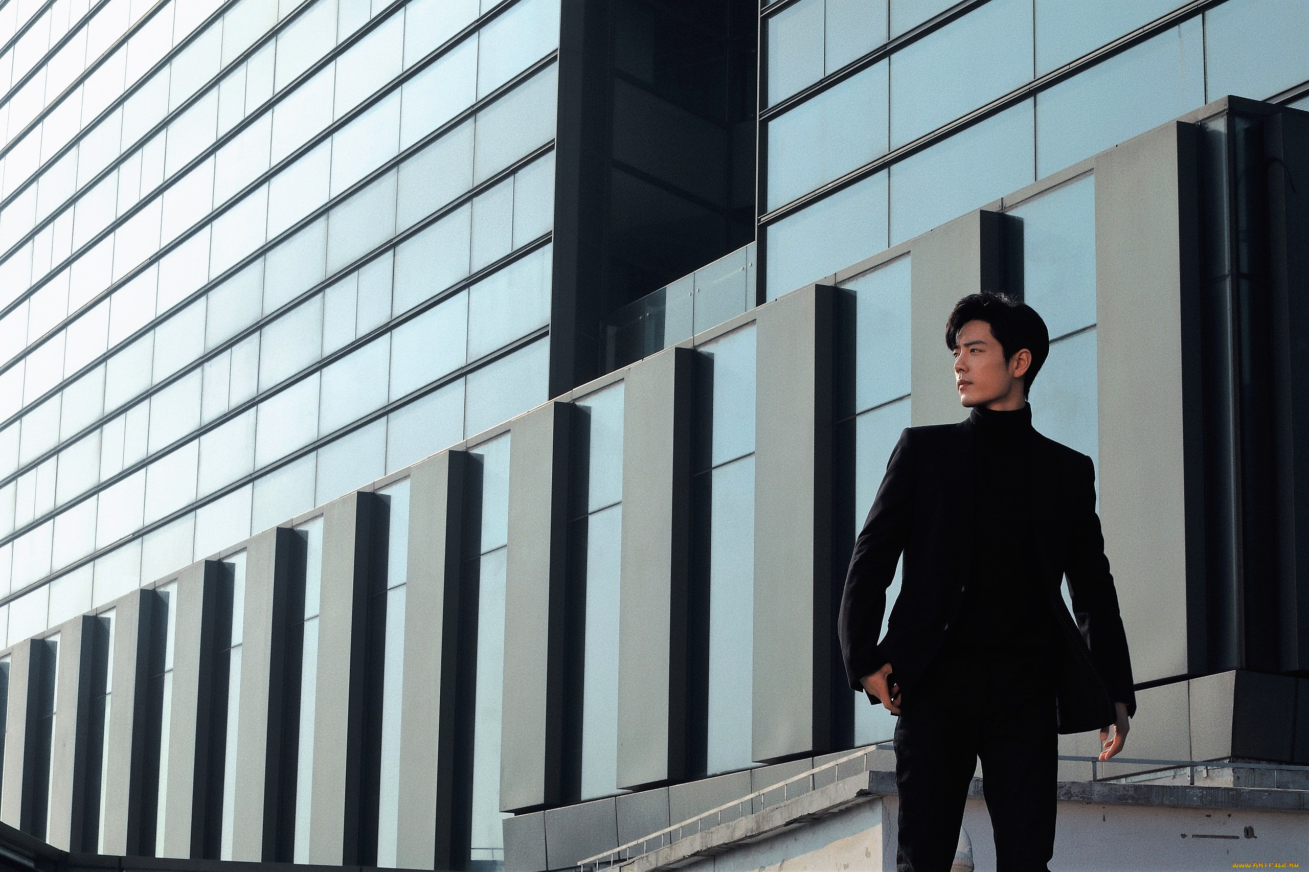 мужчины, xiao, zhan, актер, костюм, здание