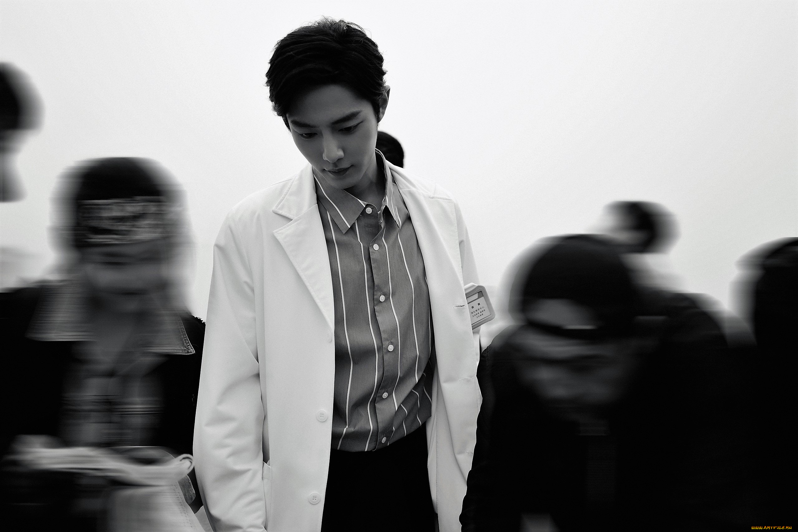 мужчины, xiao, zhan, актер, халат, стафф