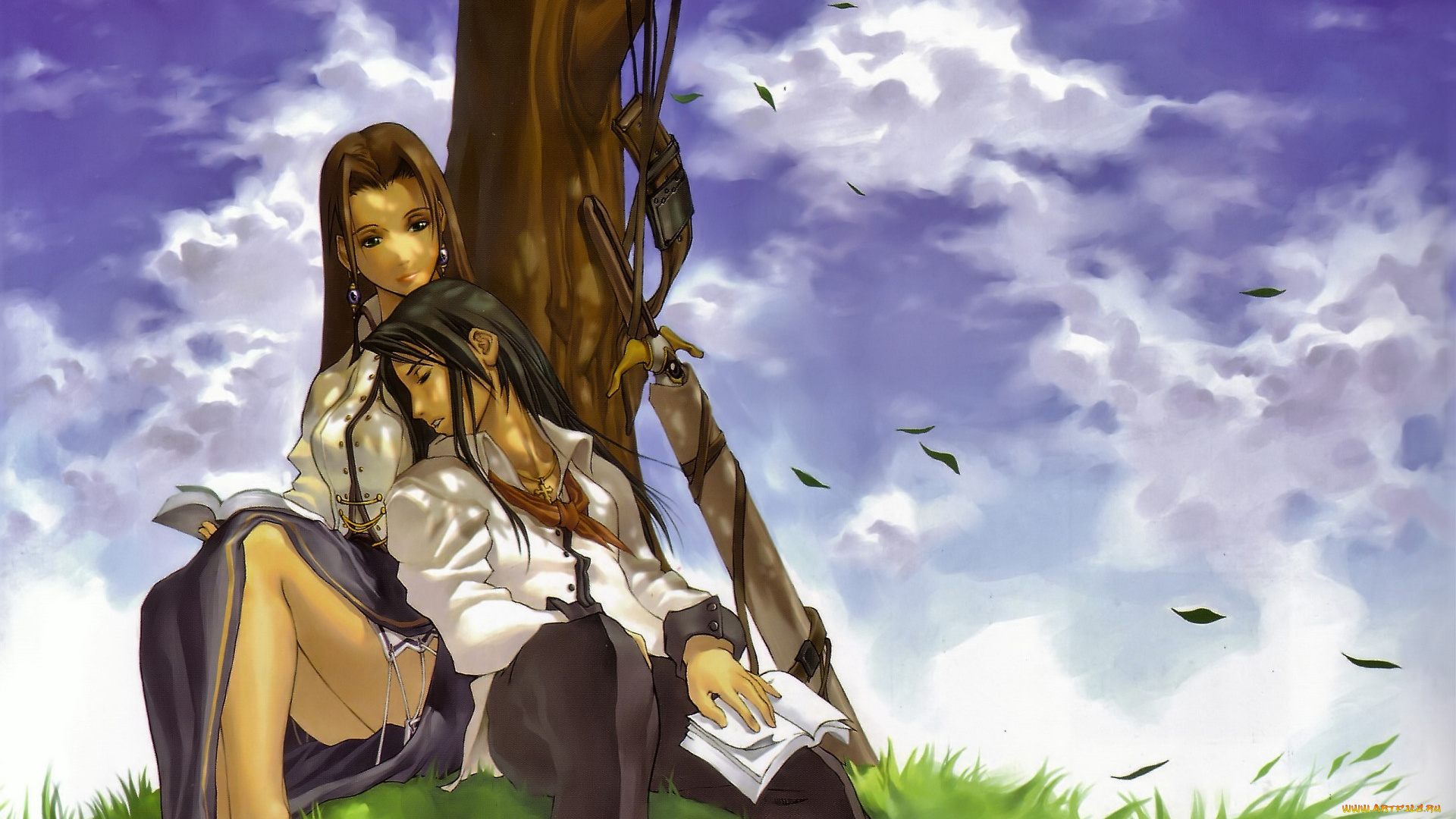 видео, игры, final, fantasy, vii, пара, меч, дерево