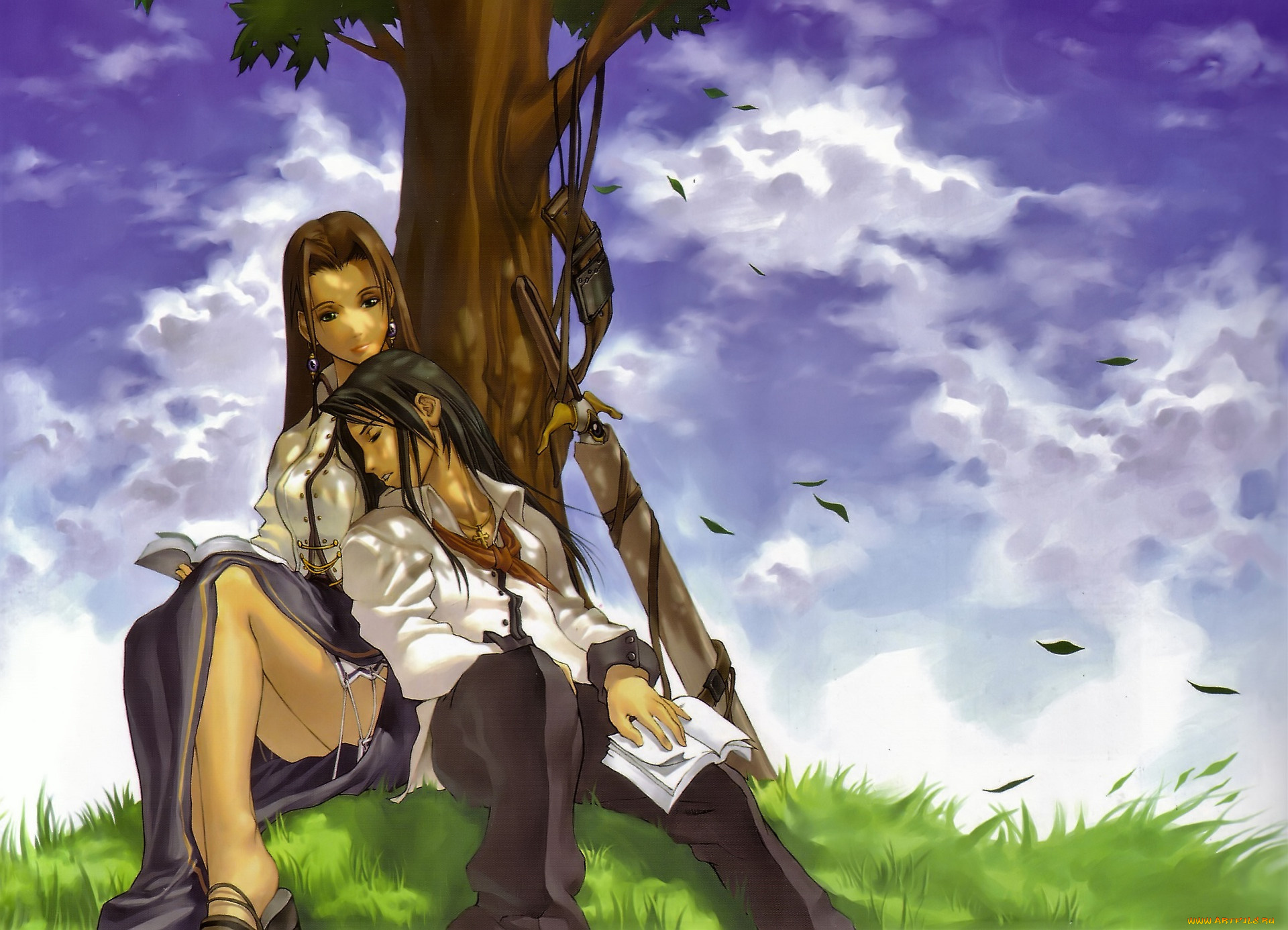 видео, игры, final, fantasy, vii, пара, меч, дерево