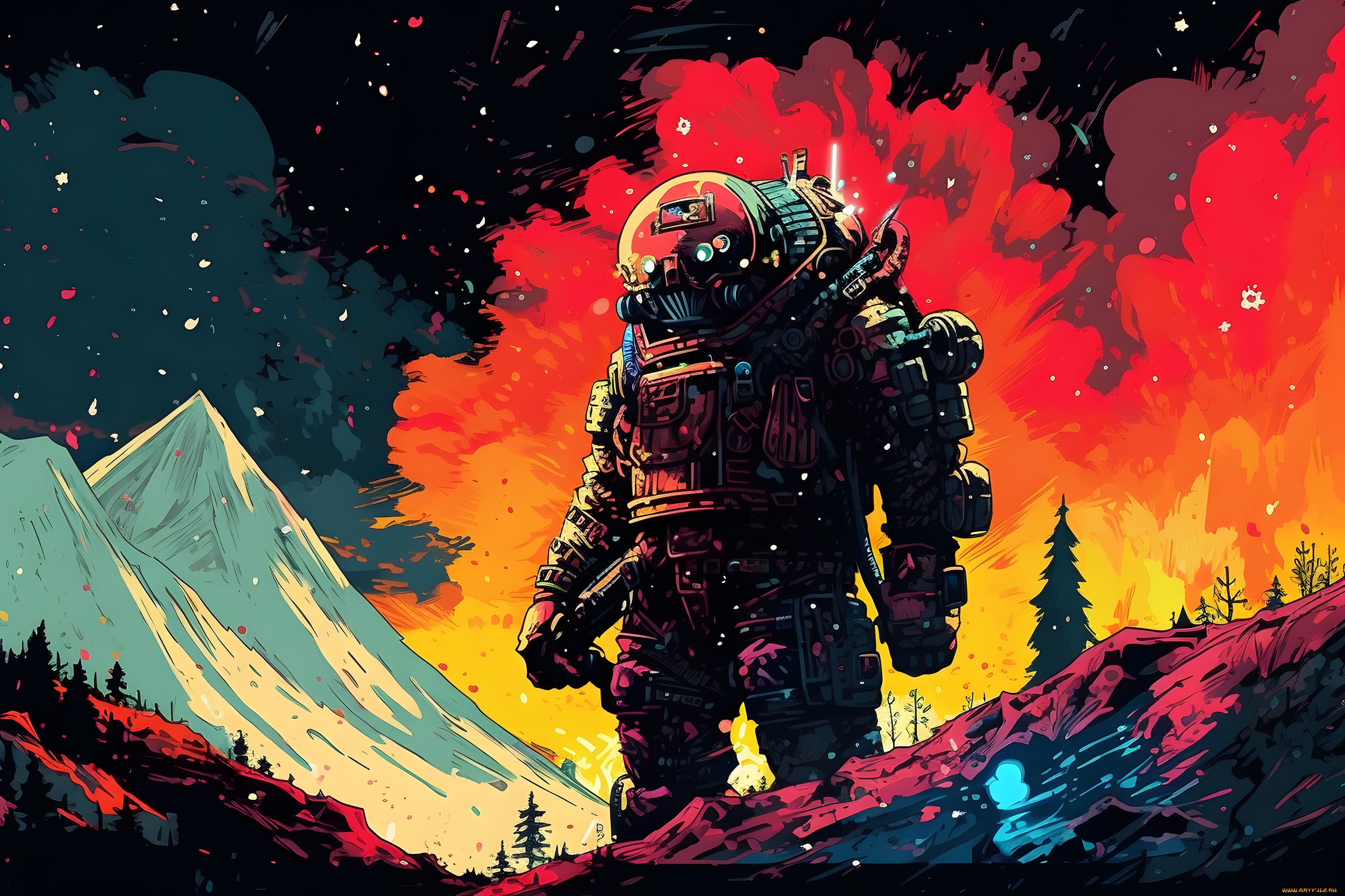 фэнтези, роботы, , киборги, , механизмы, большой, робот