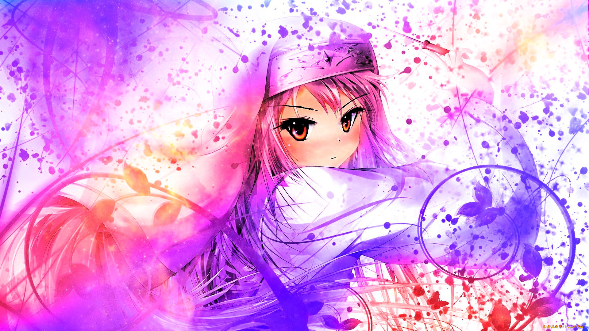 аниме, zero, no, tsukaima, девочка, брызги, растения