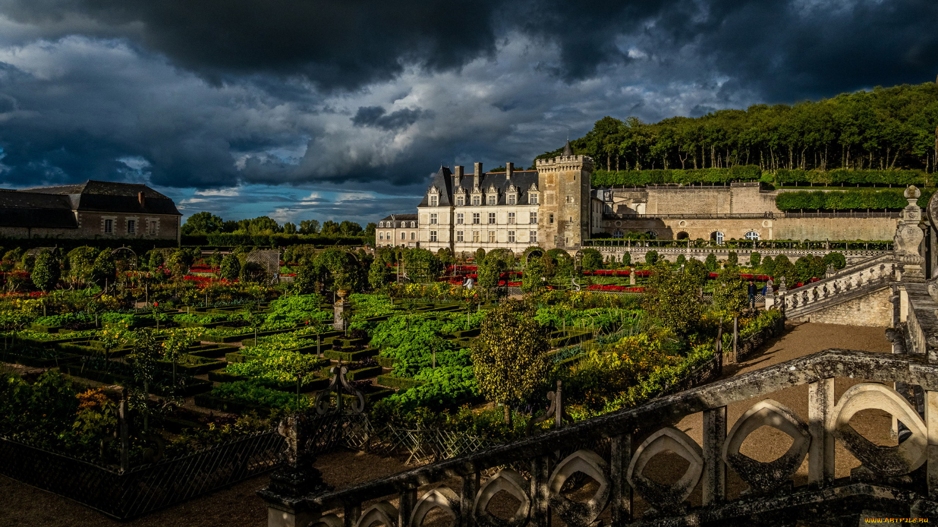 chateau, de, villandry, france, города, замки, франции, chateau, de, villandry