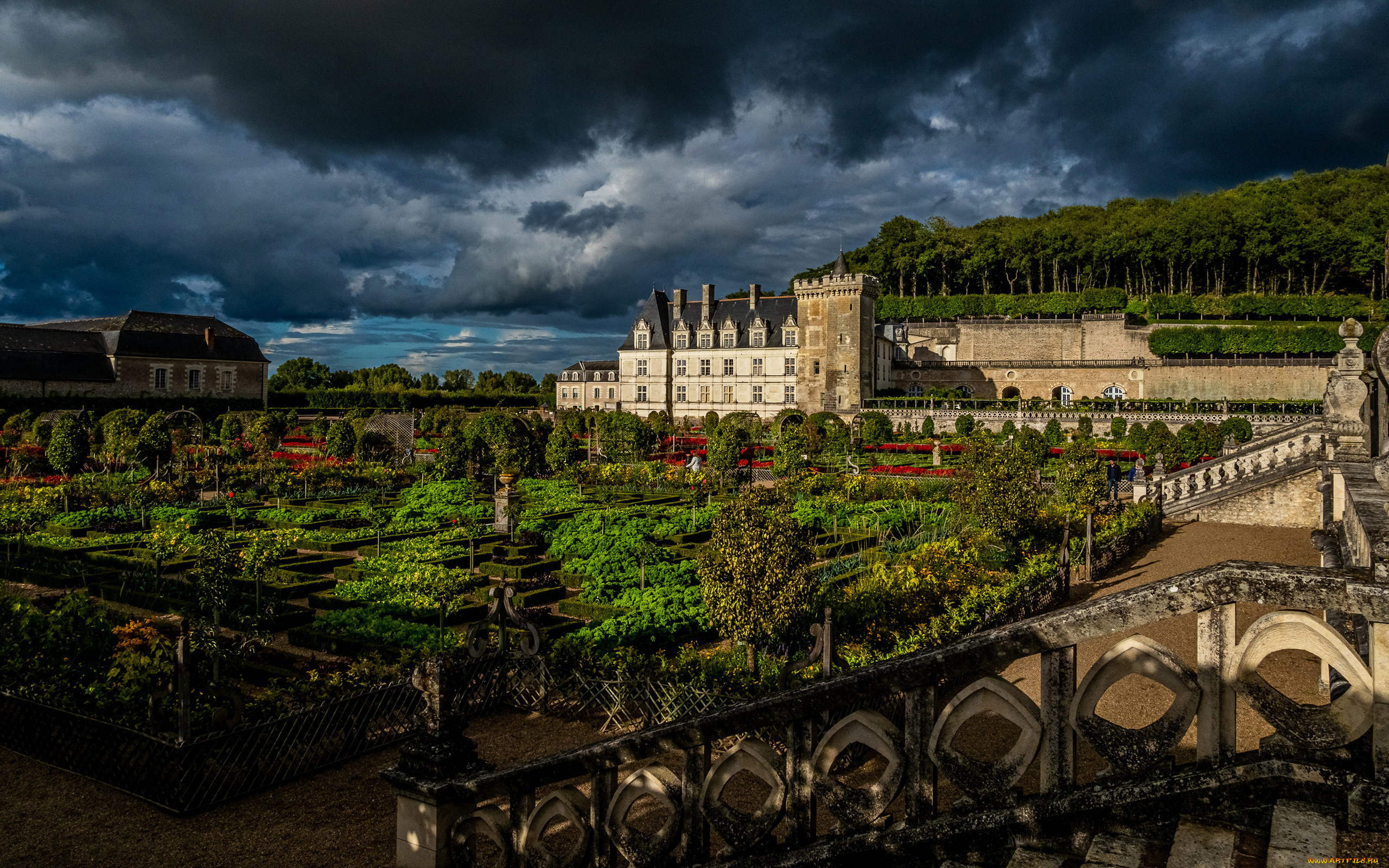 chateau, de, villandry, france, города, замки, франции, chateau, de, villandry