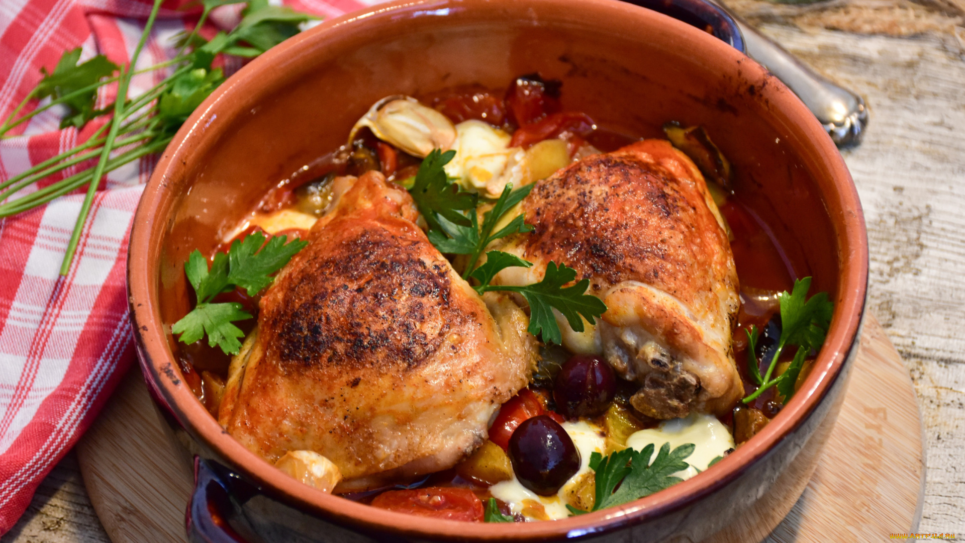 еда, мясные, блюда, петрушка, куриные, голени, овощи