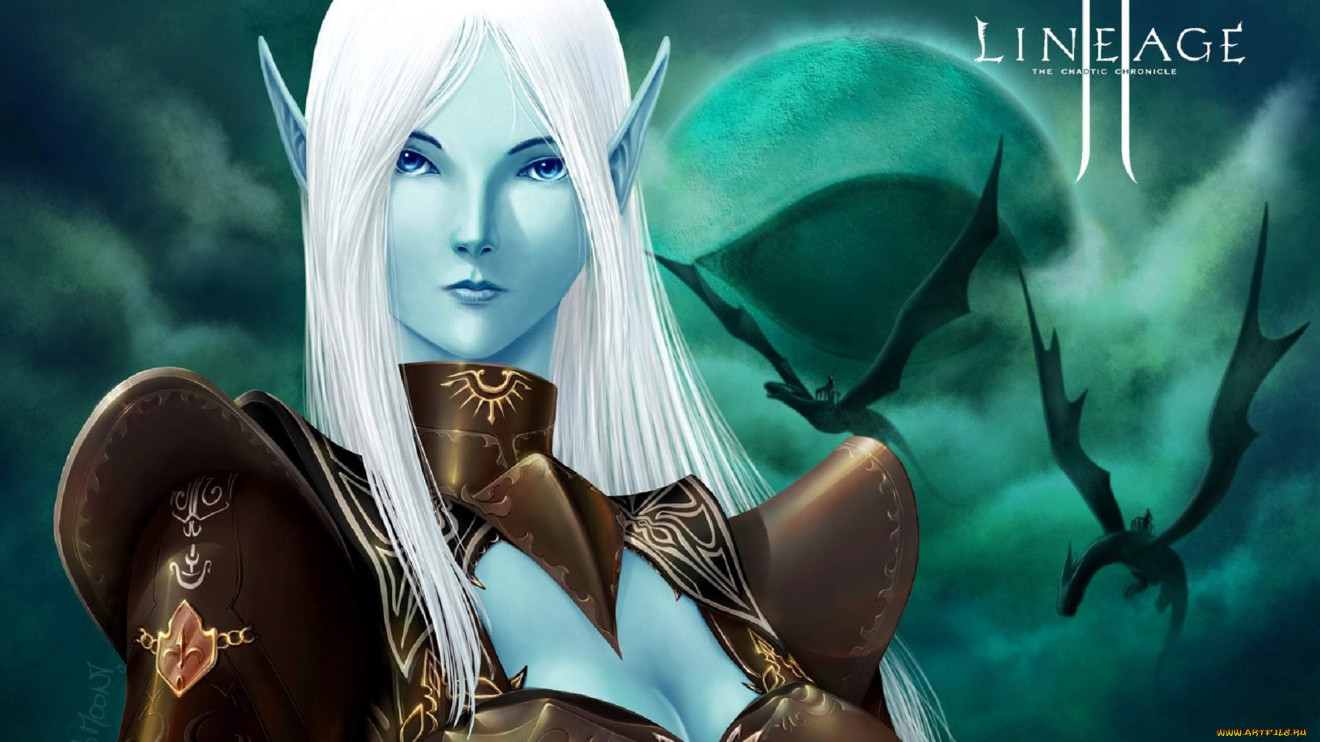 видео, игры, lineage, ii, , the, chaotic, chronicle, эльфийка, драконы