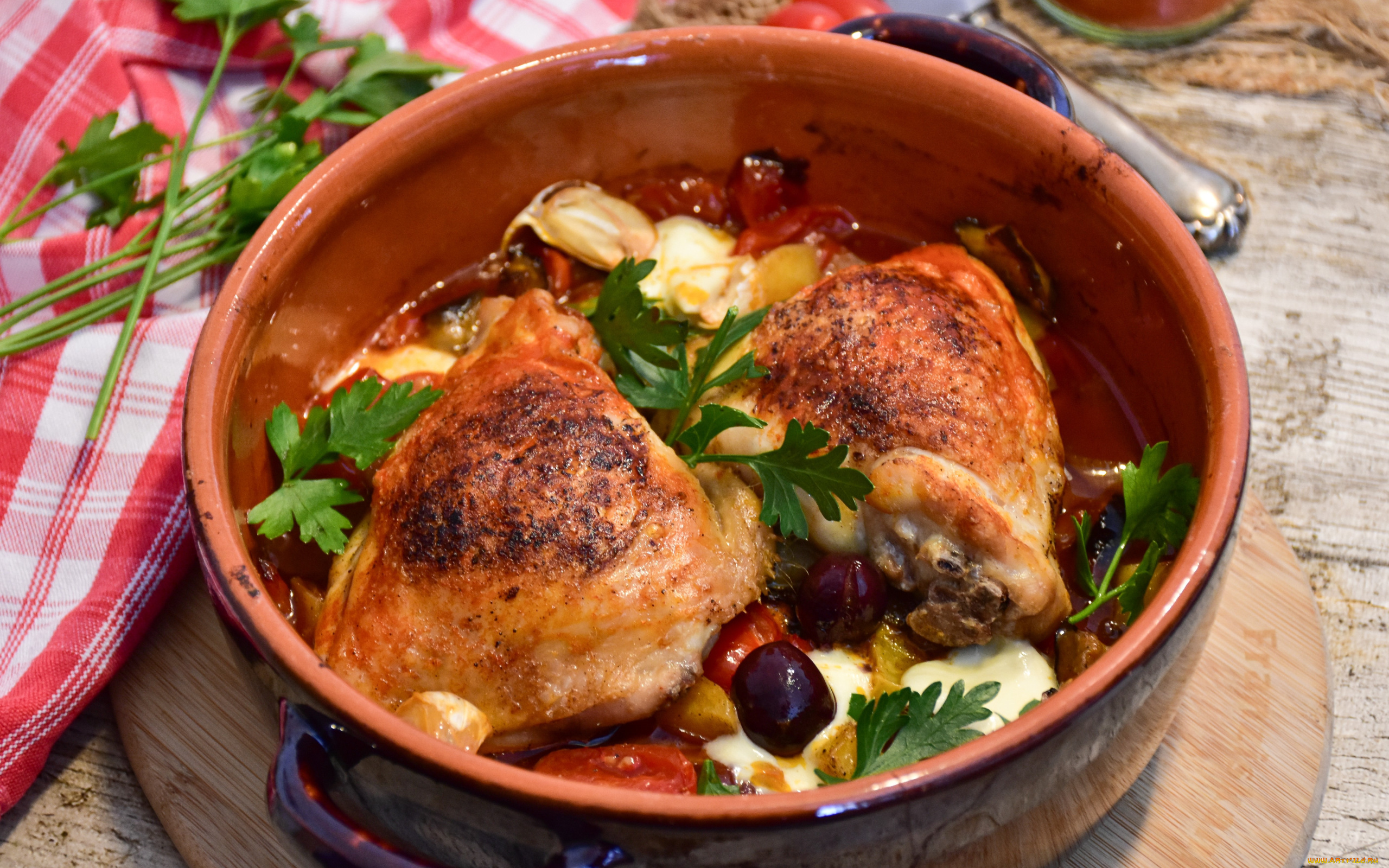 еда, мясные, блюда, петрушка, куриные, голени, овощи