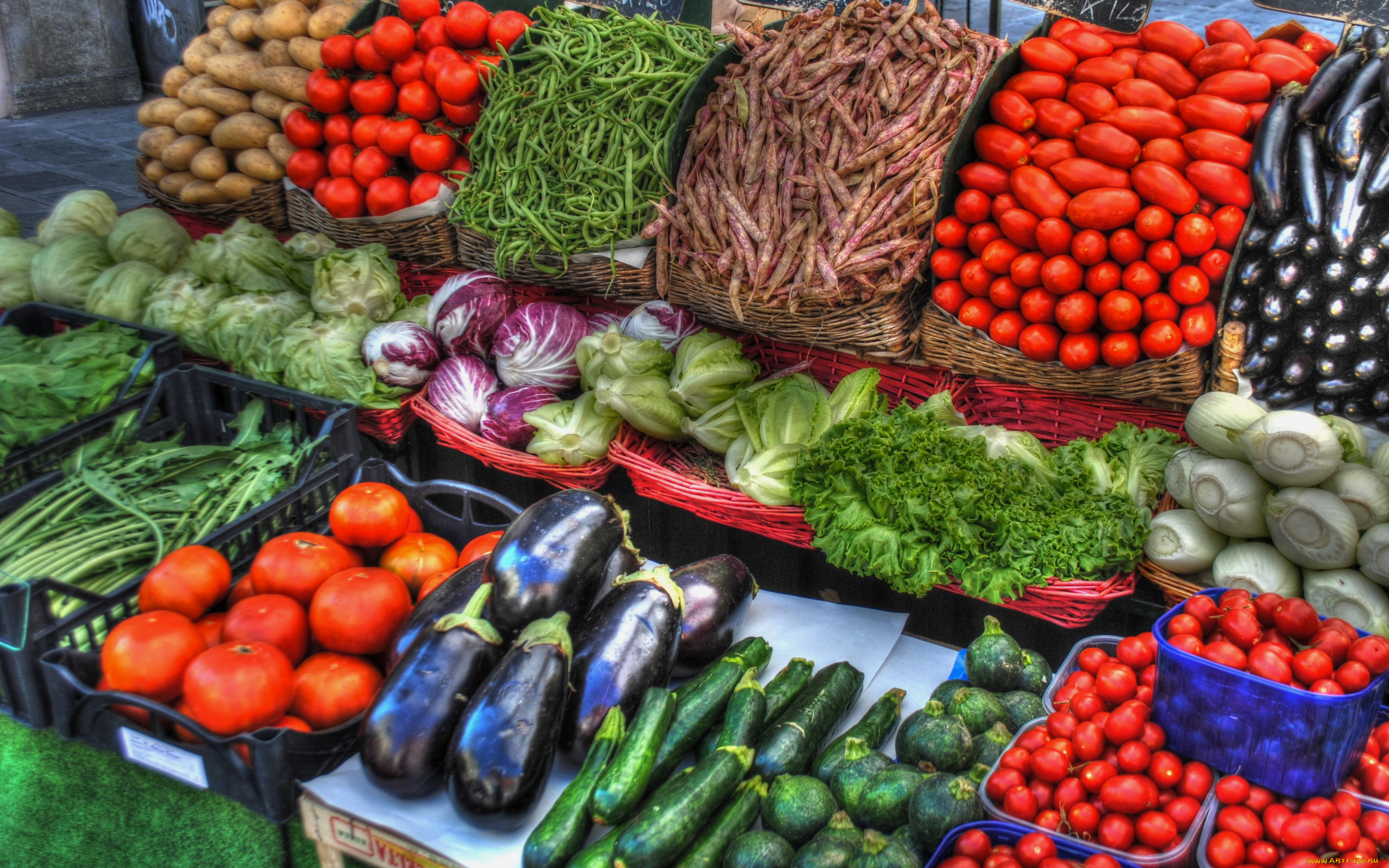 еда, овощи, помидоры, баклажаны, капуста, фасоль, фенхель