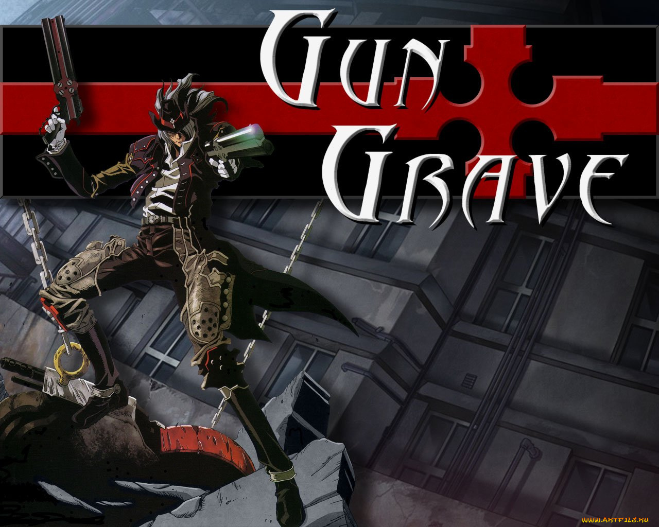 аниме, gun, grave