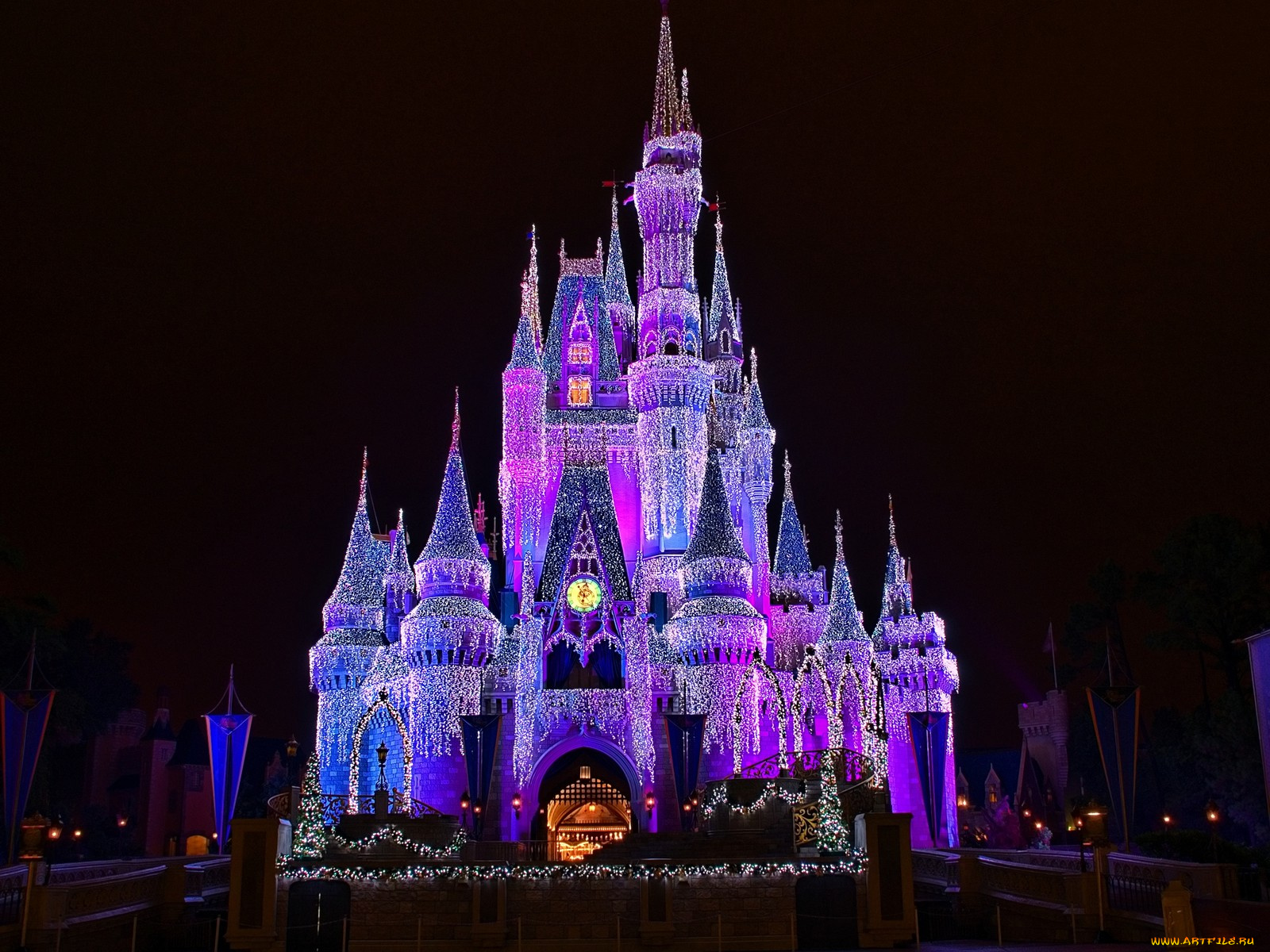 disney, cinderella, castle, dream, lights, города, диснейленд