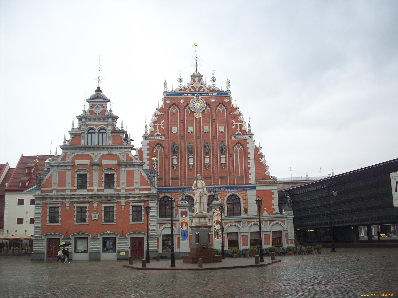 рига, дом, Черноголовых, памятник, роланду, города, латвия