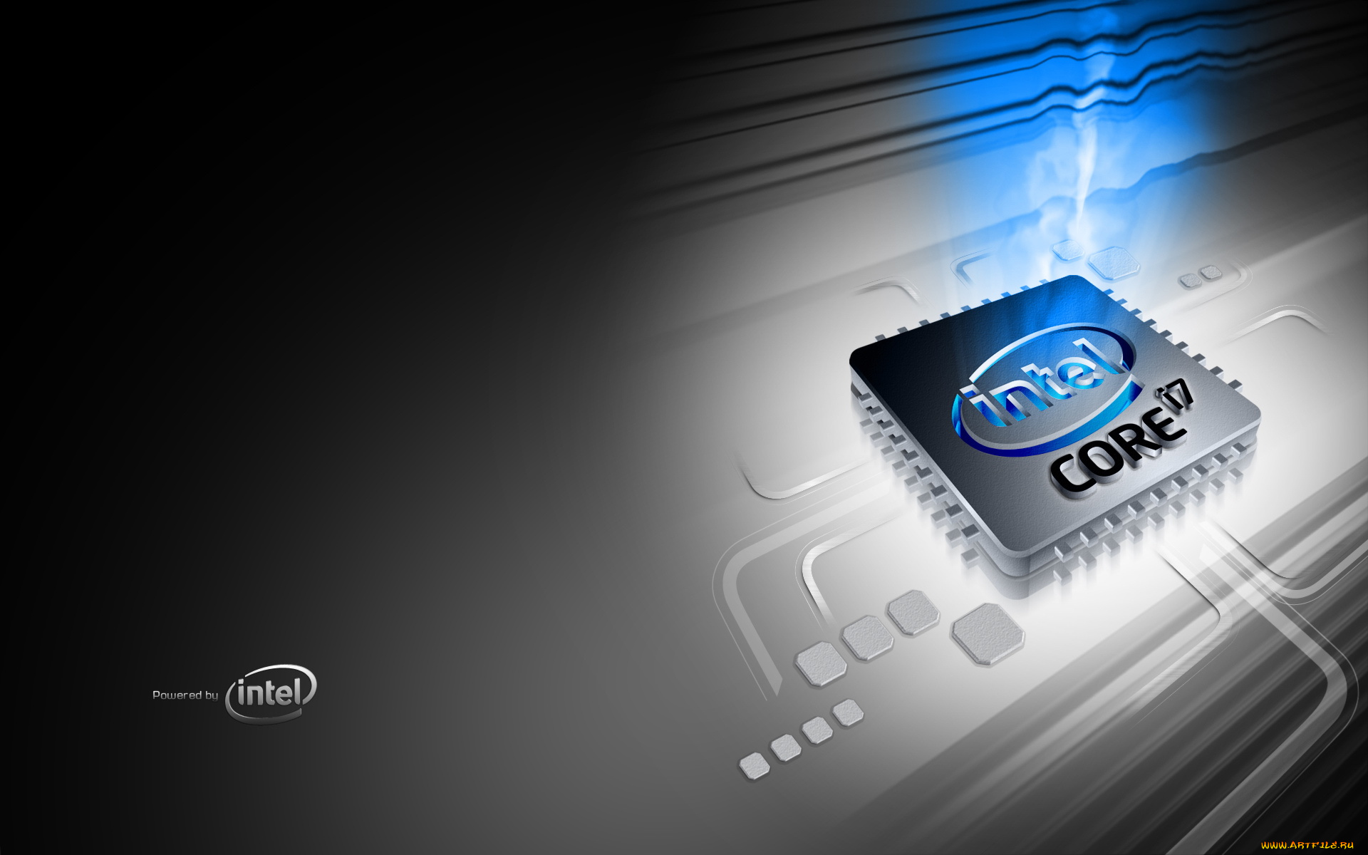 компьютеры, intel, серый, синий, эмблема