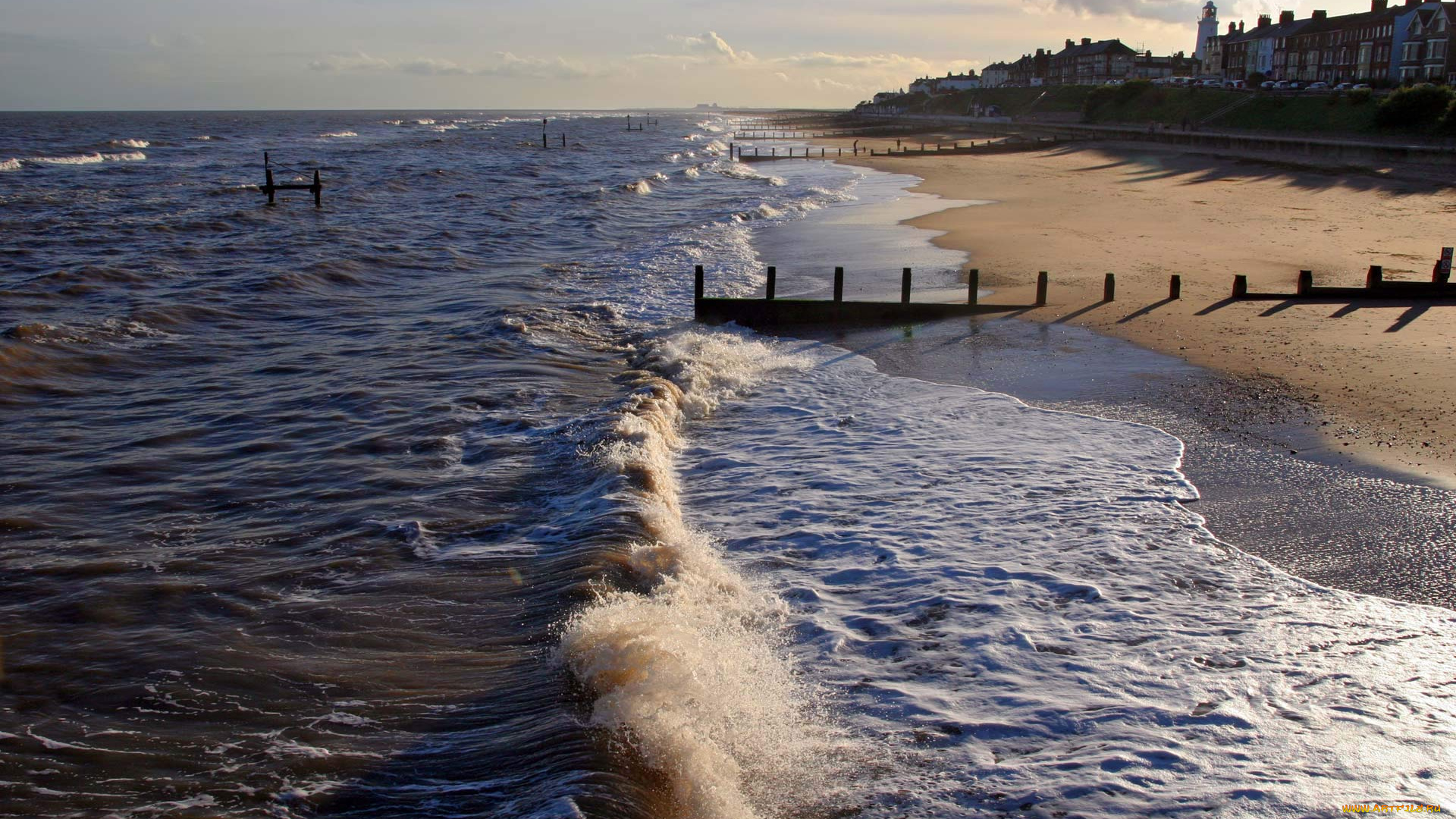 southwold, beach, breakers, природа, побережье, пригород, пляж, волны, море