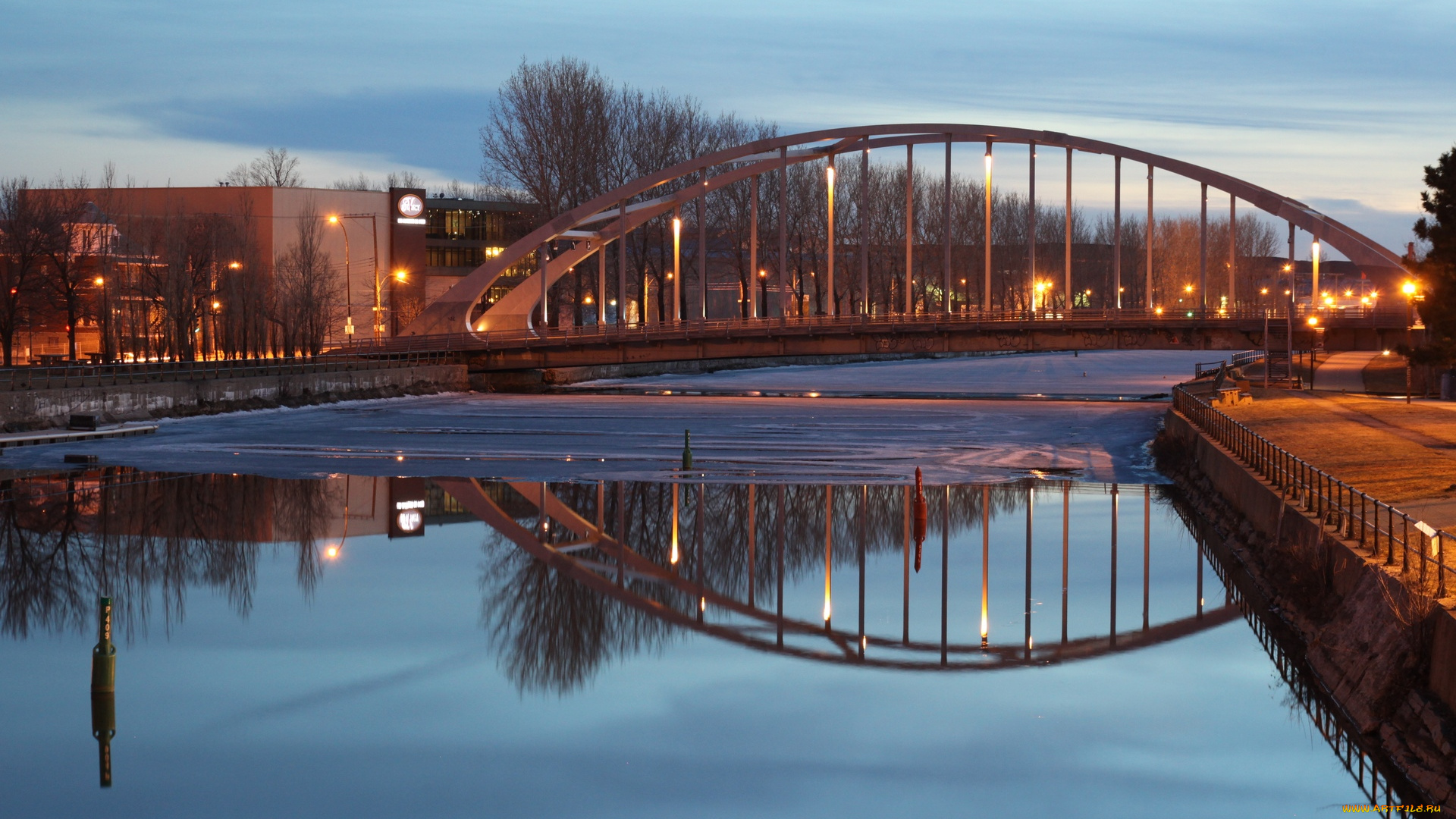 the, monk, boulevard, bridge, города, мосты, отражение, мост, набережная, река