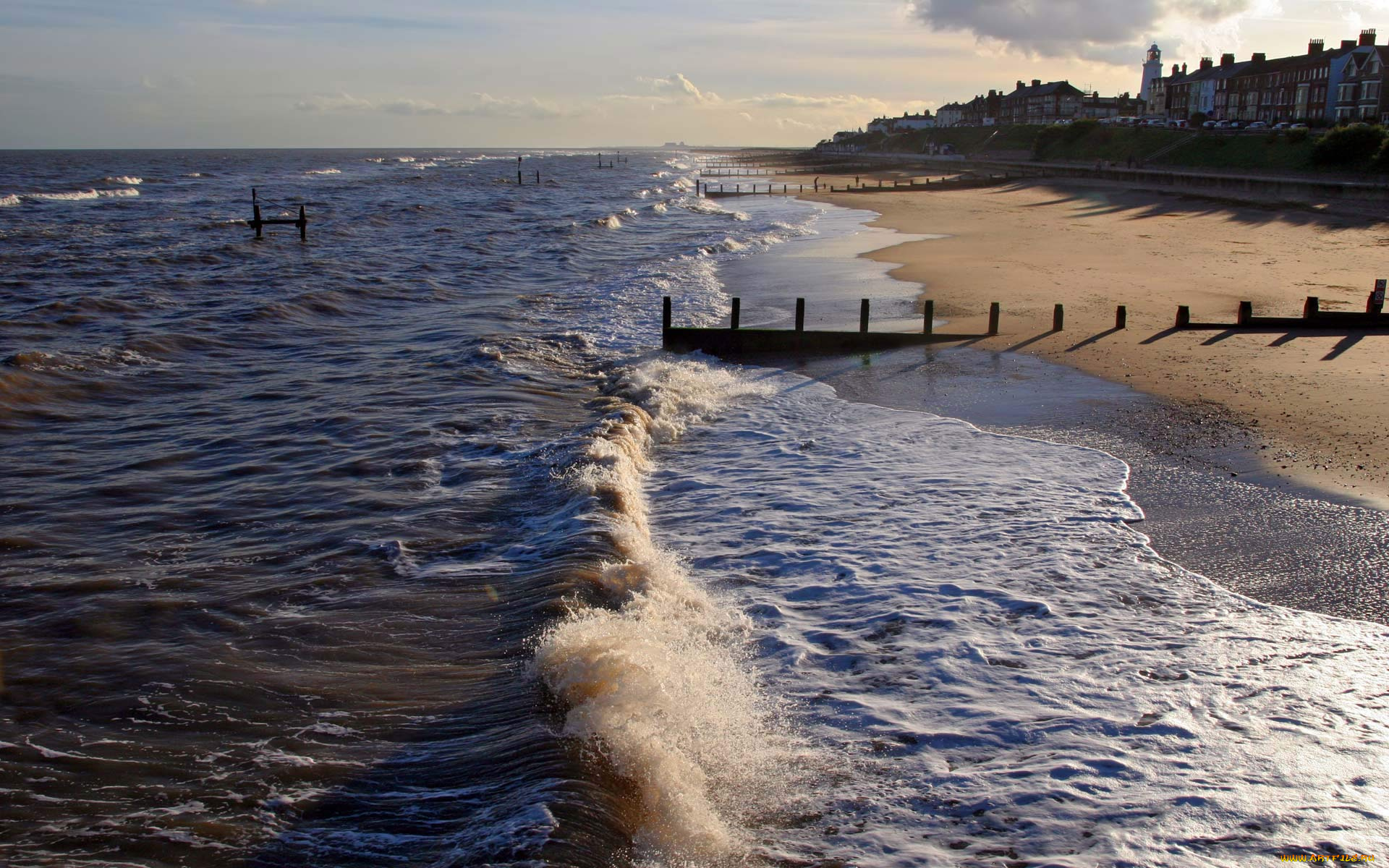 southwold, beach, breakers, природа, побережье, пригород, пляж, волны, море