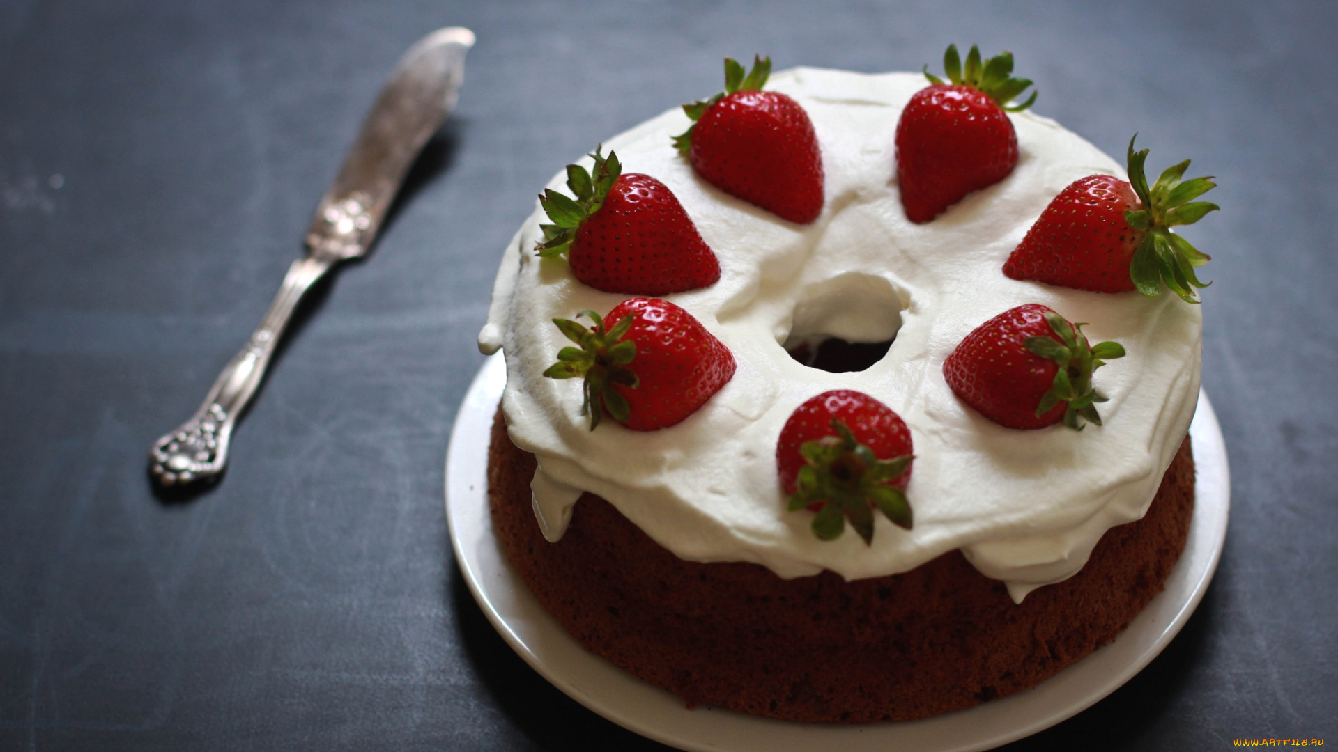 еда, пирожные, кексы, печенье, тортик, клубника