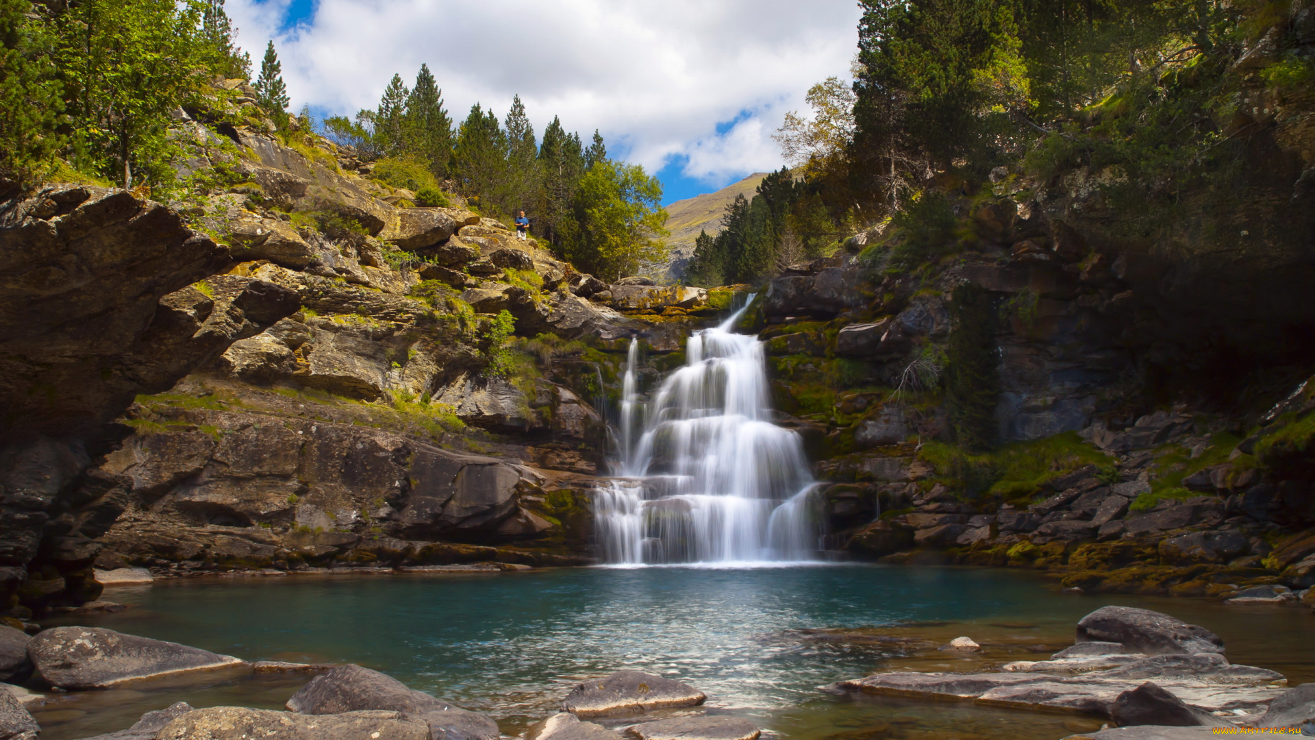 испания, арагон, уэска, природа, водопады, водопад, река