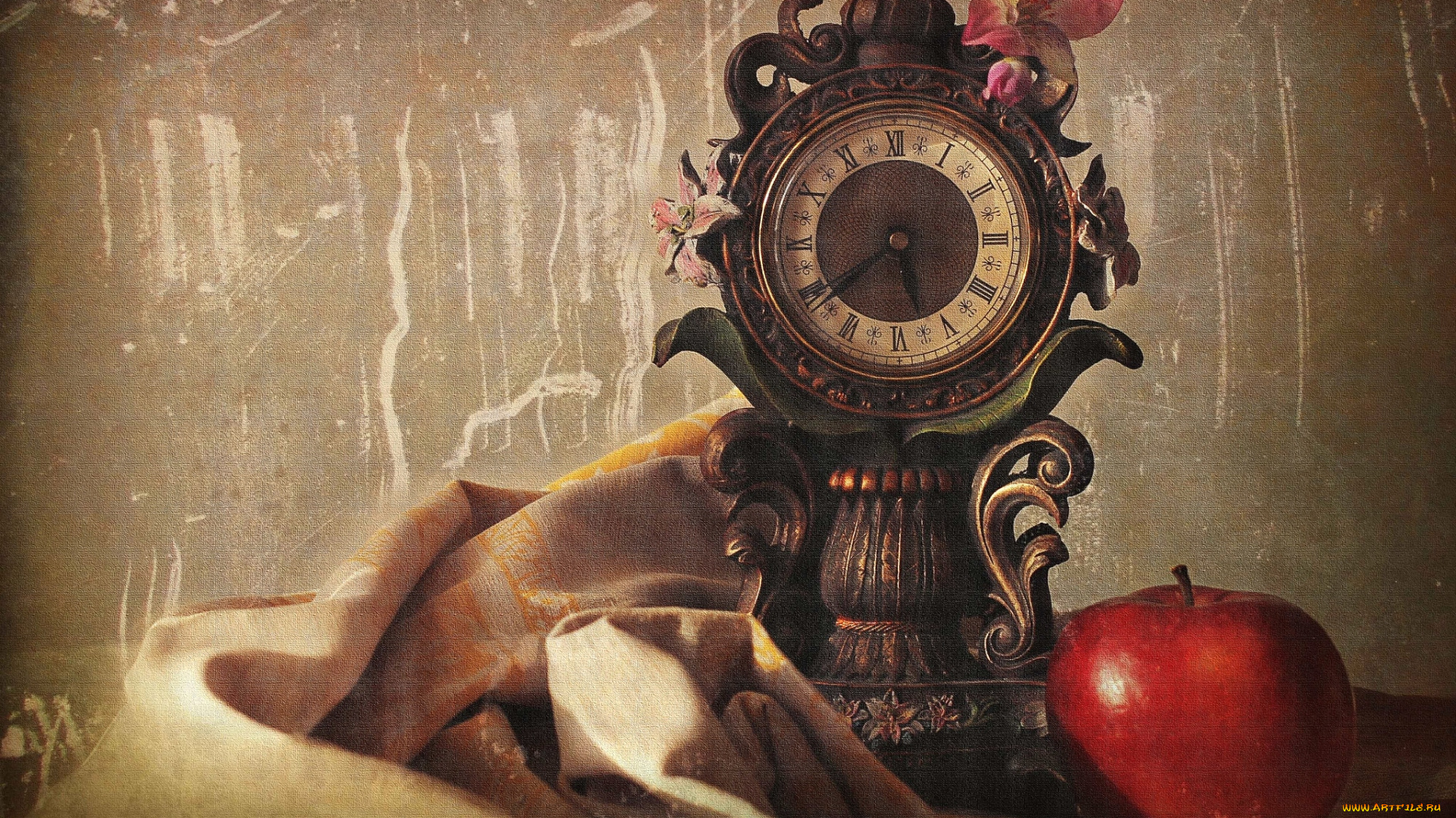 разное, Часы, часовые, механизмы, часы, яблоко