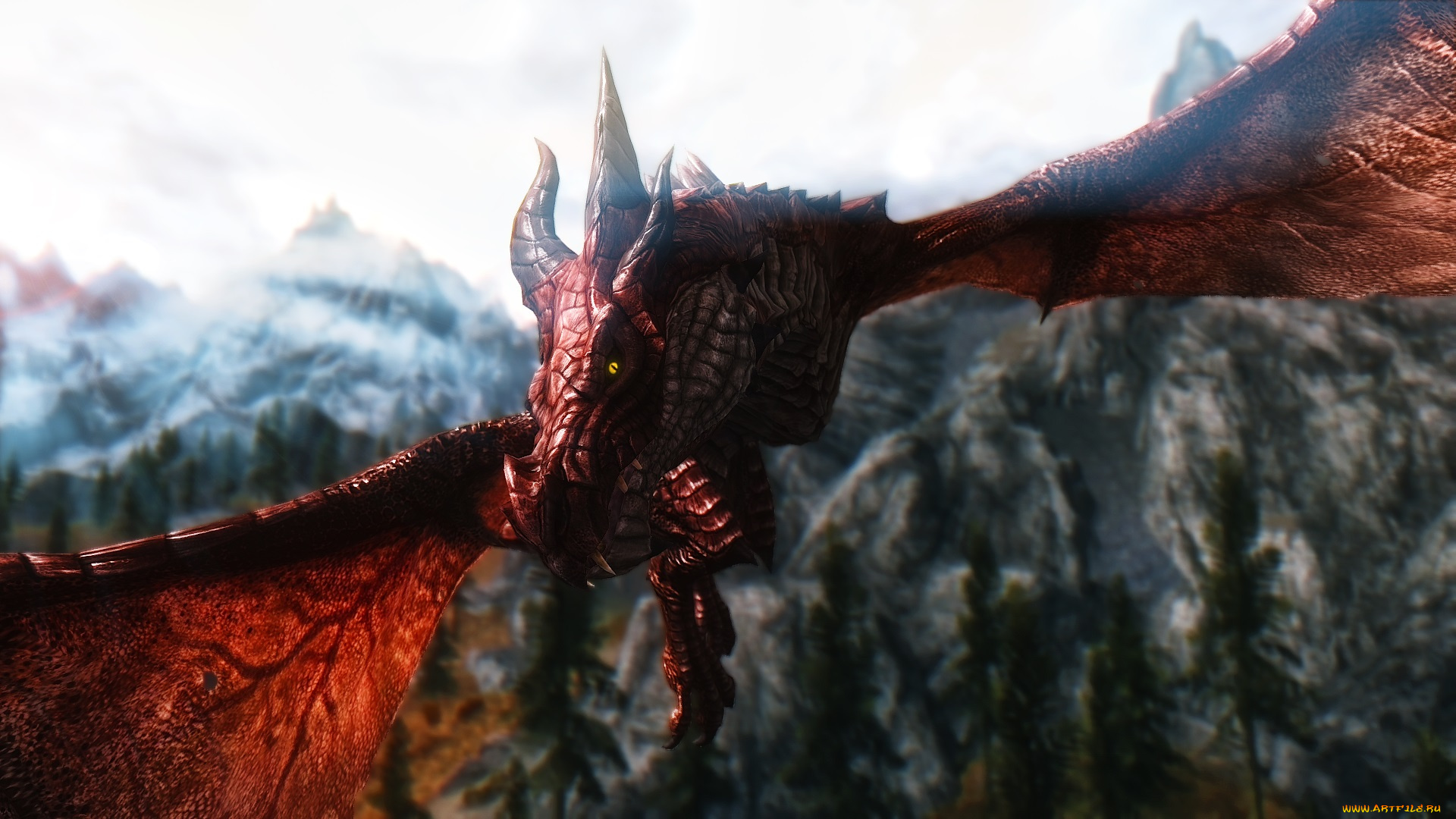 видео, игры, the, elder, scrolls, skyrim, дракон