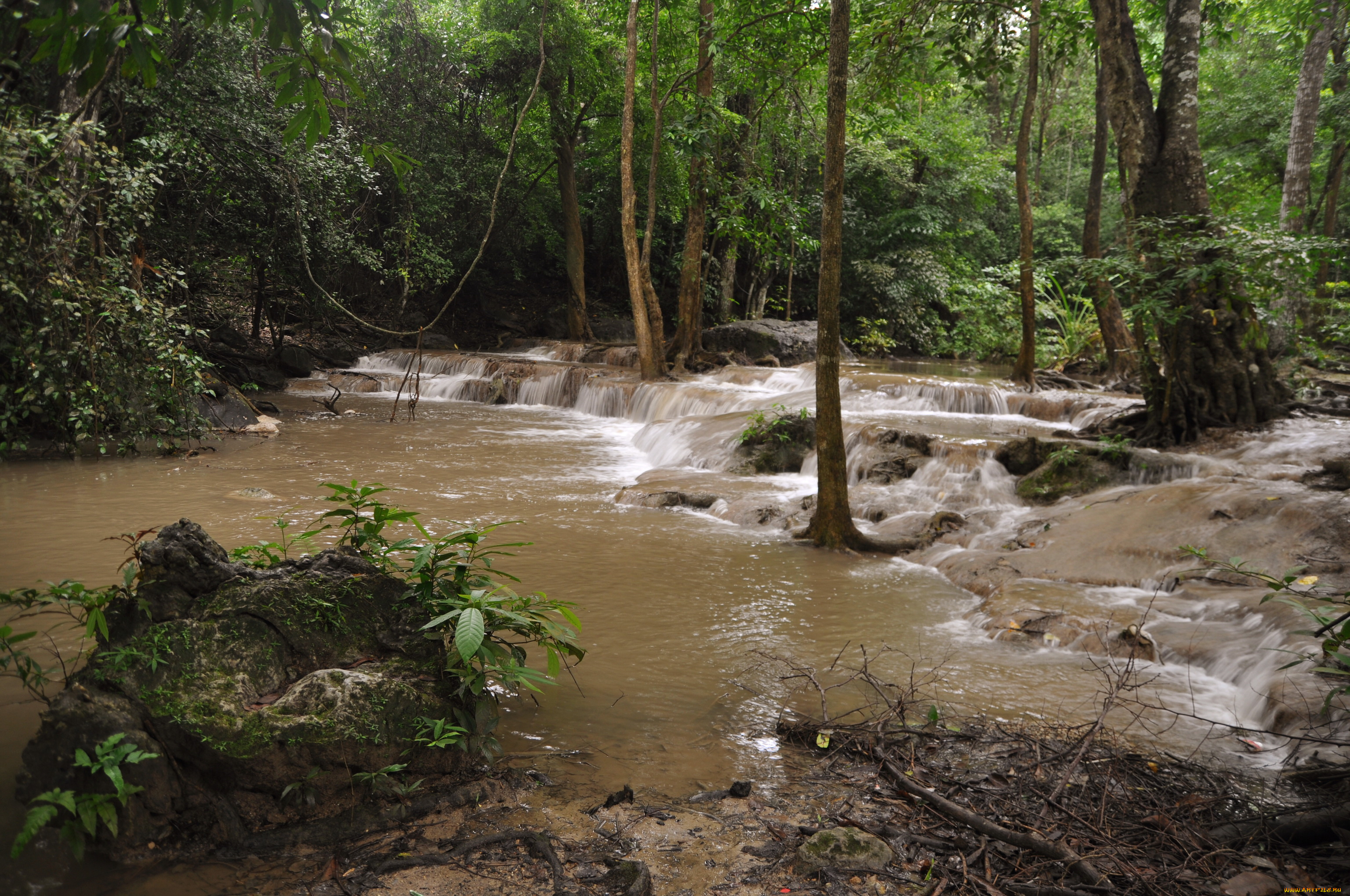 парк, эраван, таиланд, природа, реки, озера, река, пороги, лес