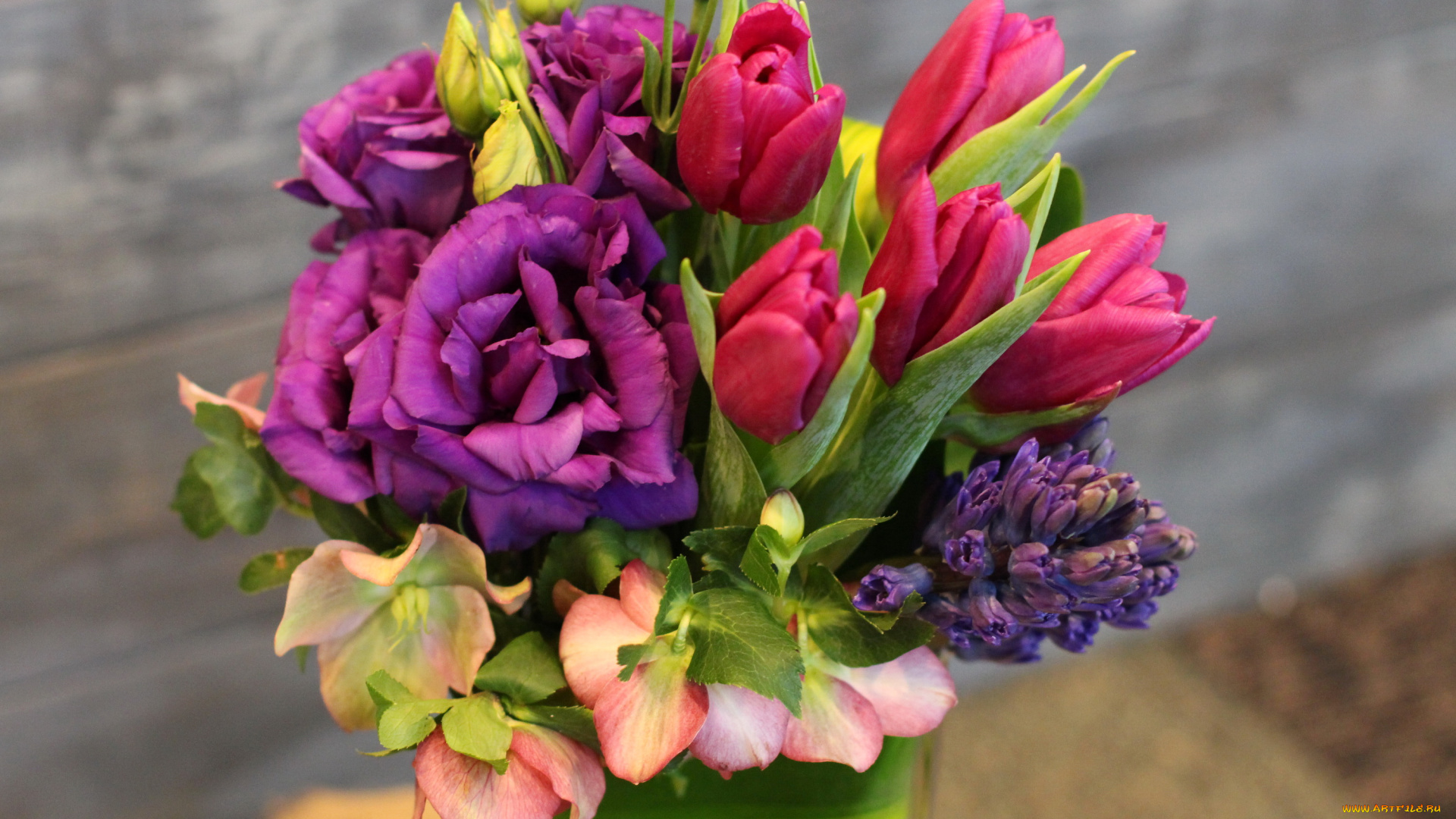 цветы, букеты, , композиции, тюльпаны, морозник, эустома