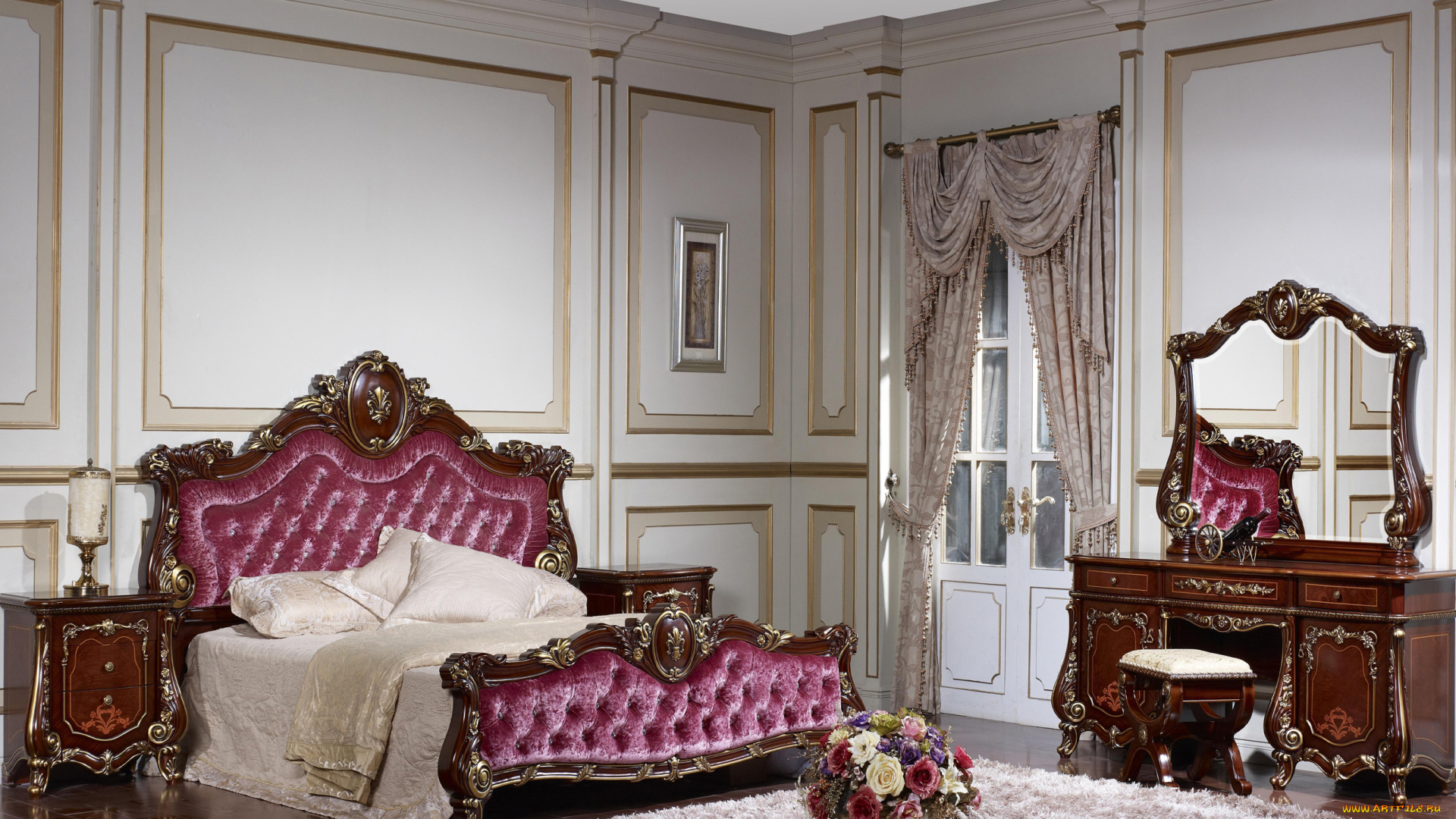 интерьер, спальня, bed