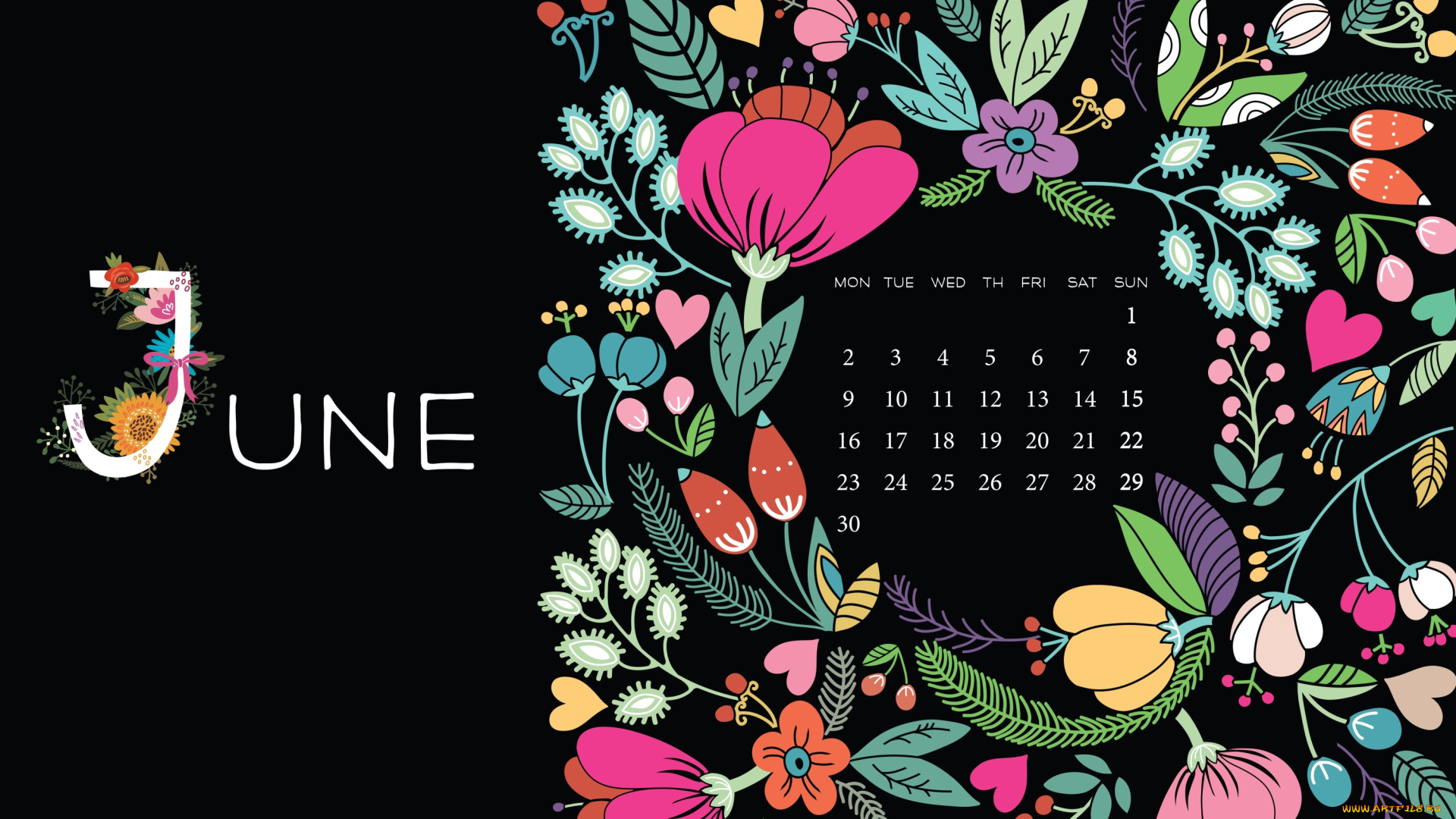 календари, рисованные, , векторная, графика, цветы