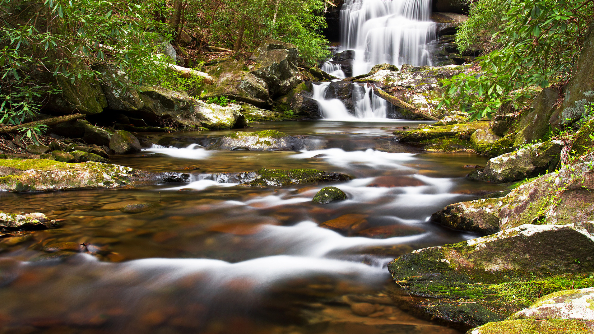 природа, водопады, водопад, река, лес