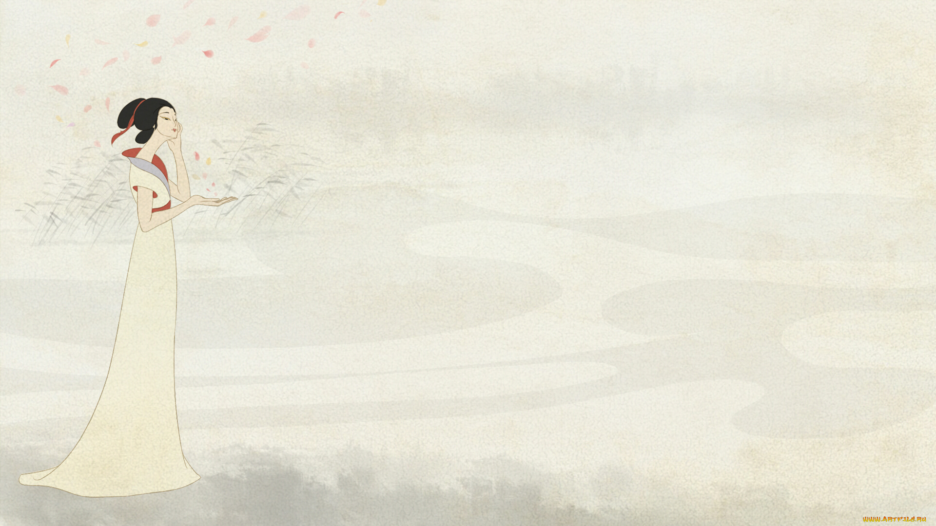 рисованные, люди, японка