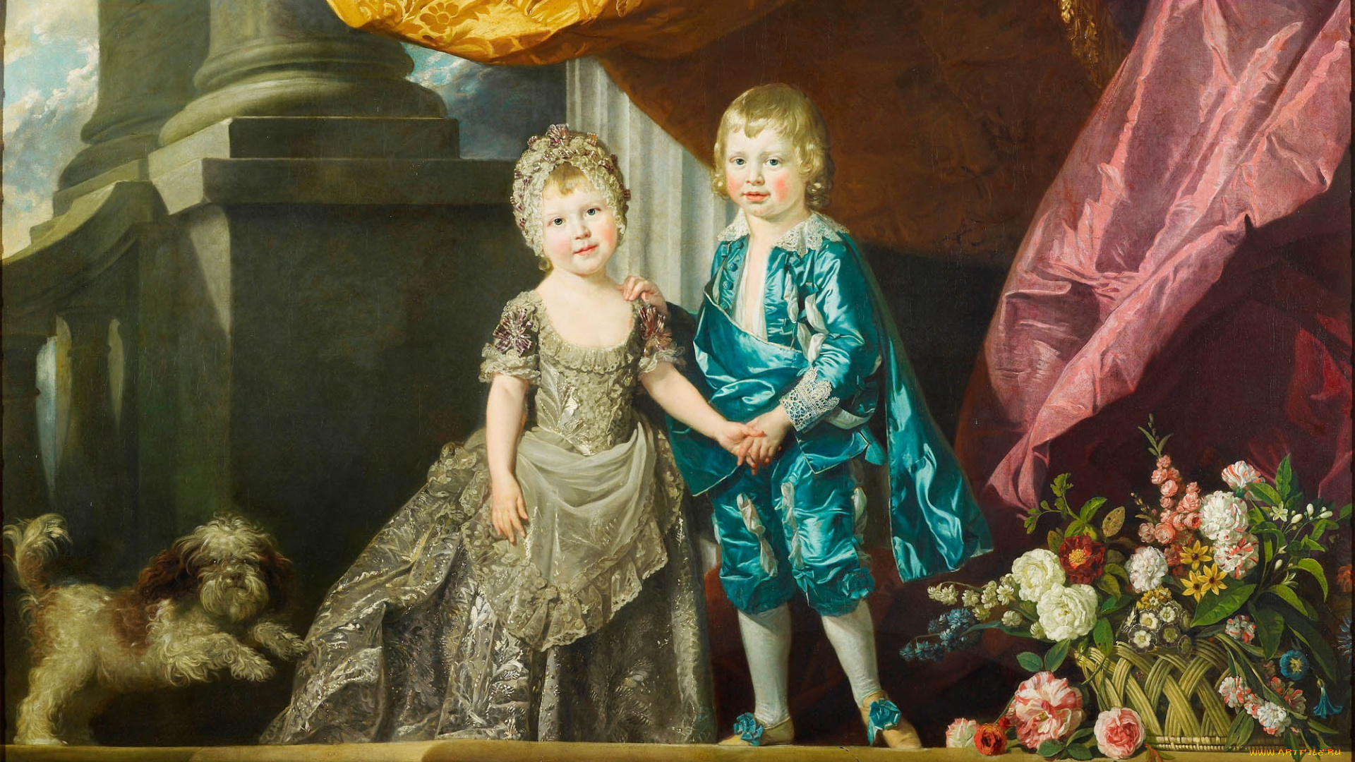 рисованные, живопись, цветы, дети