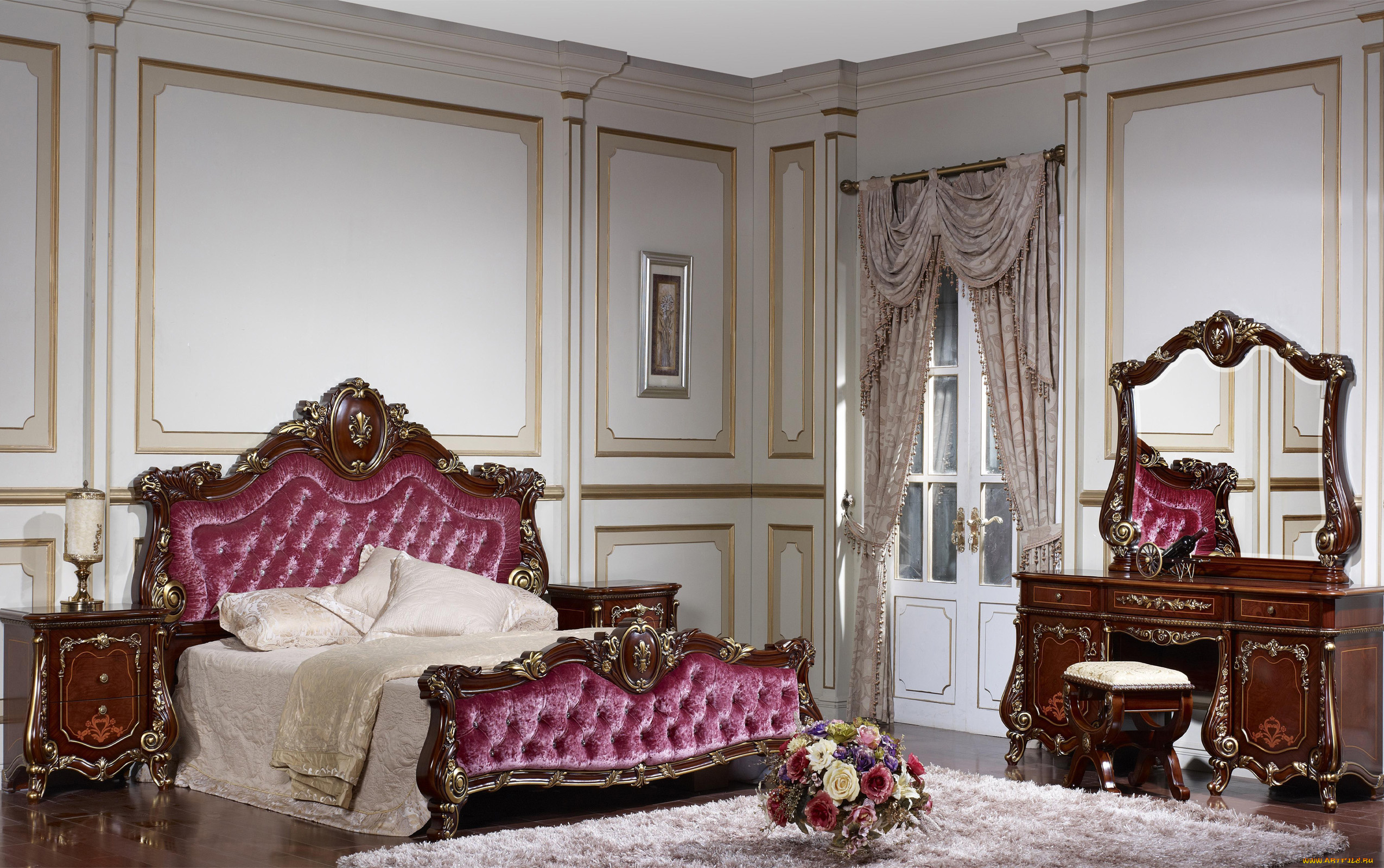 интерьер, спальня, bed