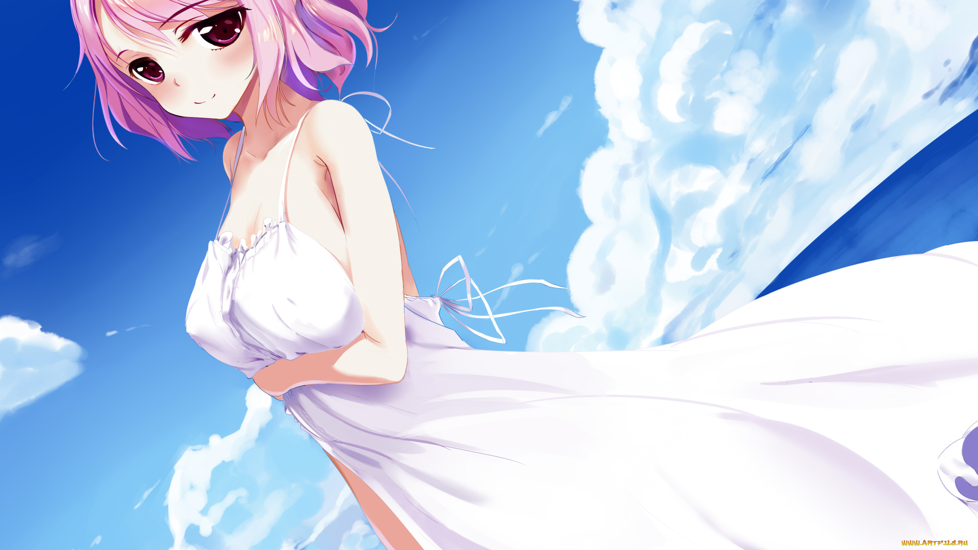 аниме, touhou, ke-ta, арт, девушка, небо