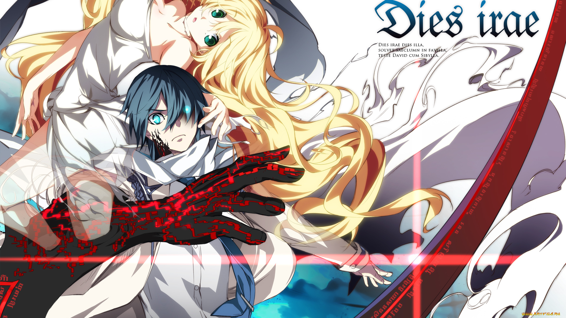 аниме, unknown, , другое, парень, dies, irae, marie, fujii, ren, блондинка, девушка, монстр