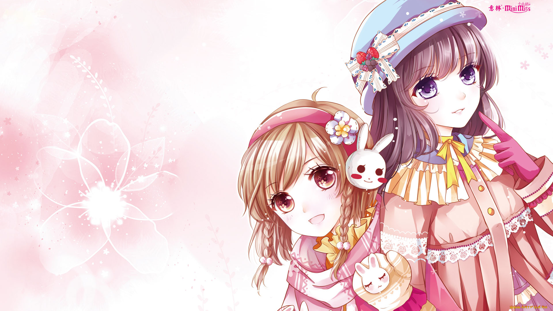 аниме, unknown, , другое, взгляд, девушки, фон