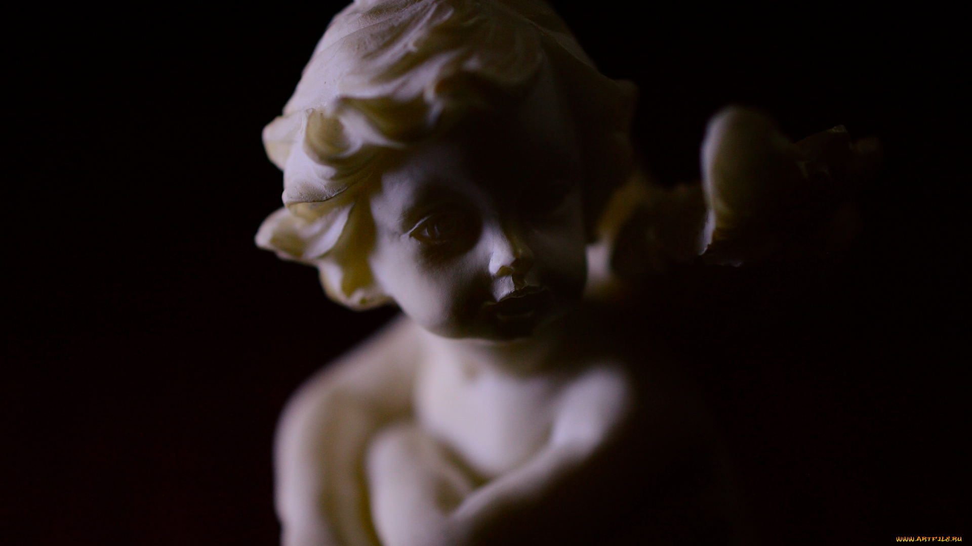 разное, сувениры, статуэтка, тёмный, фон, ангел