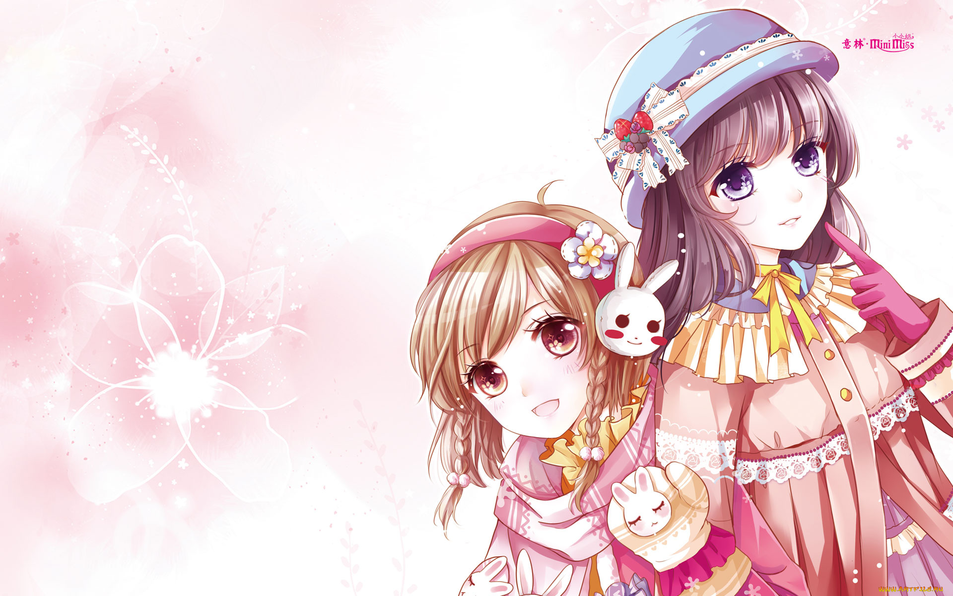 аниме, unknown, , другое, взгляд, девушки, фон