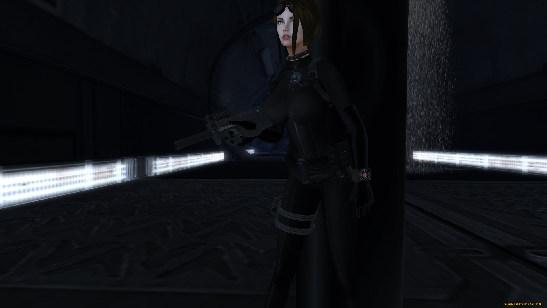 3д, графика, фантазия, , fantasy, оружие, фон, девушка, взгляд