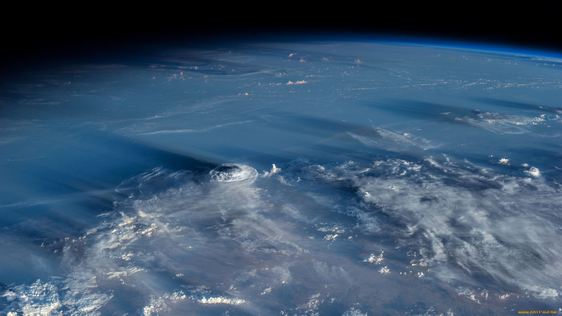 космос, земля, облака