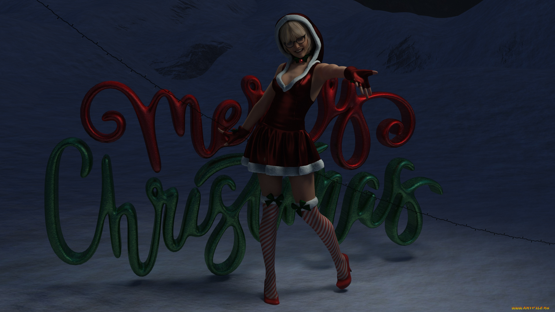 3д, графика, праздники, , holidays, фон, взгляд, девушка