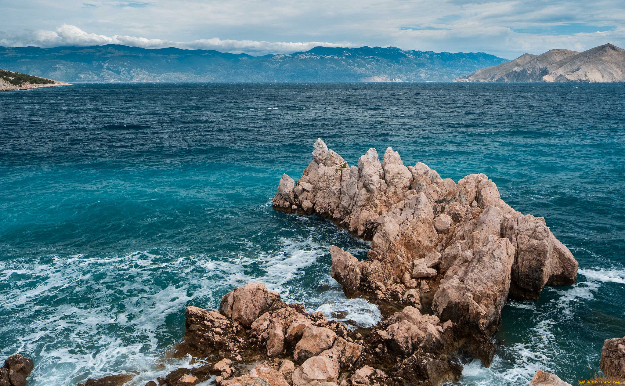 природа, побережье, простор