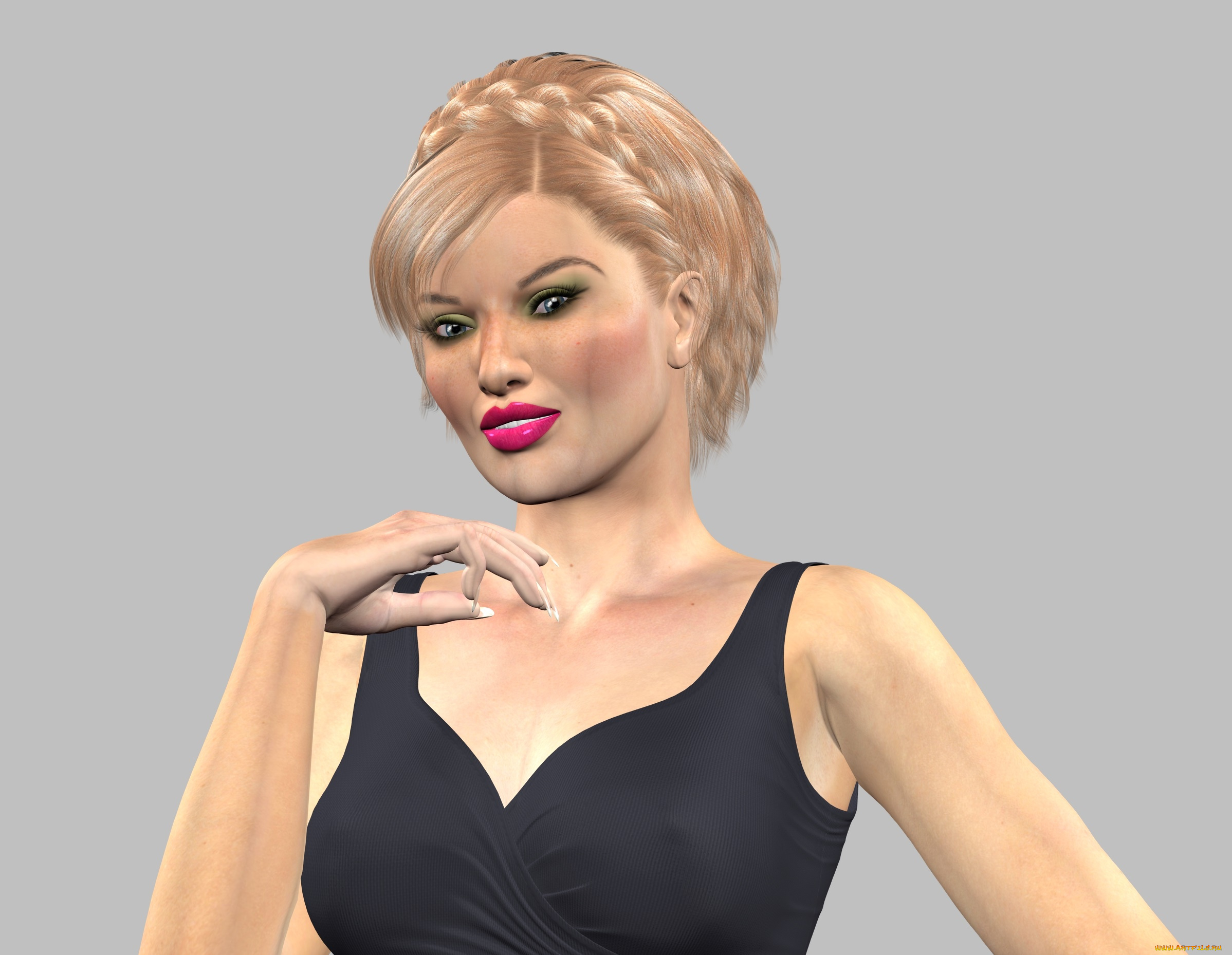 3д, графика, люди, , people, девушка, взгляд, фон