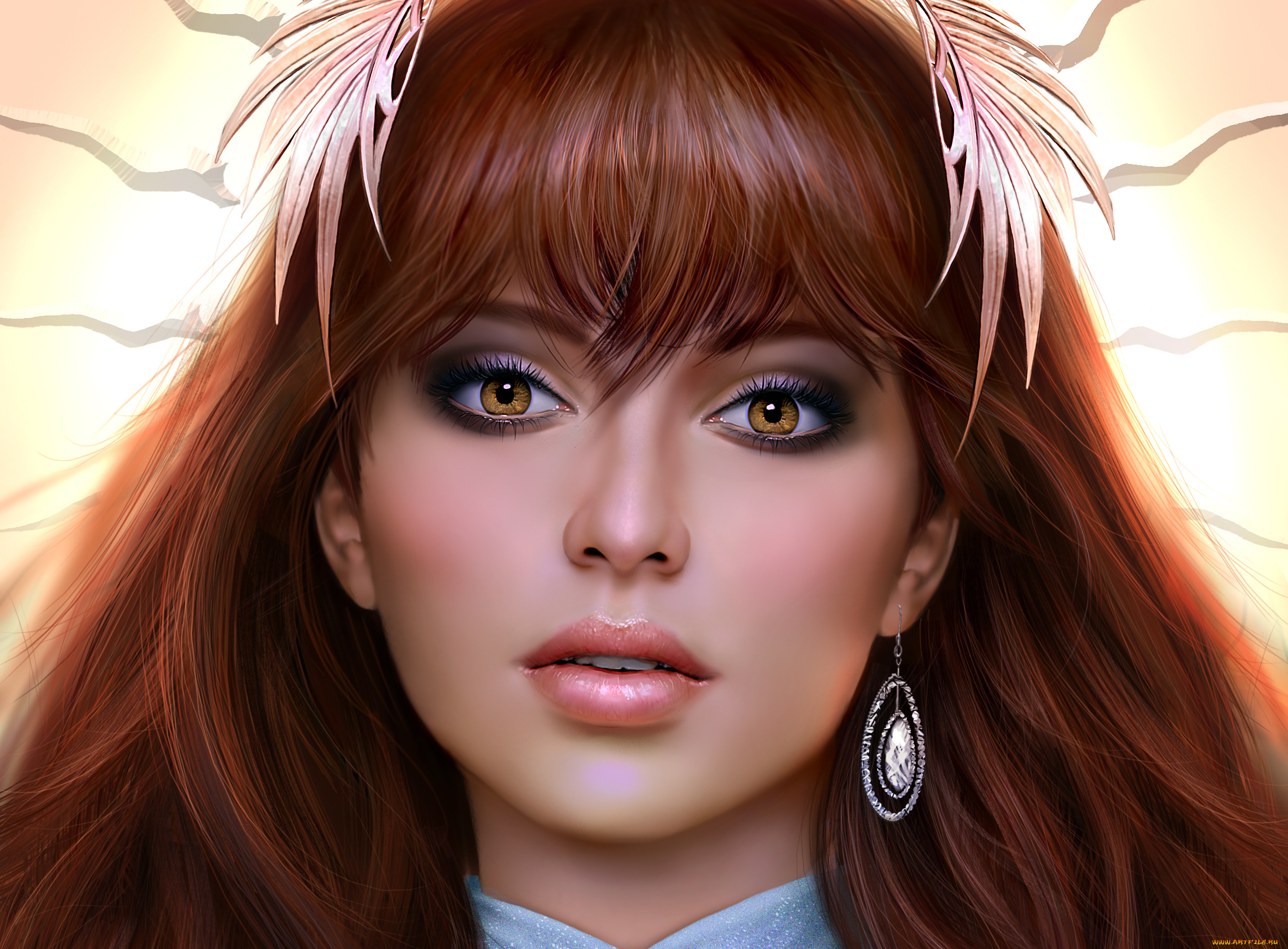 3д, графика, портрет, , portraits, девушка, взгляд, фон