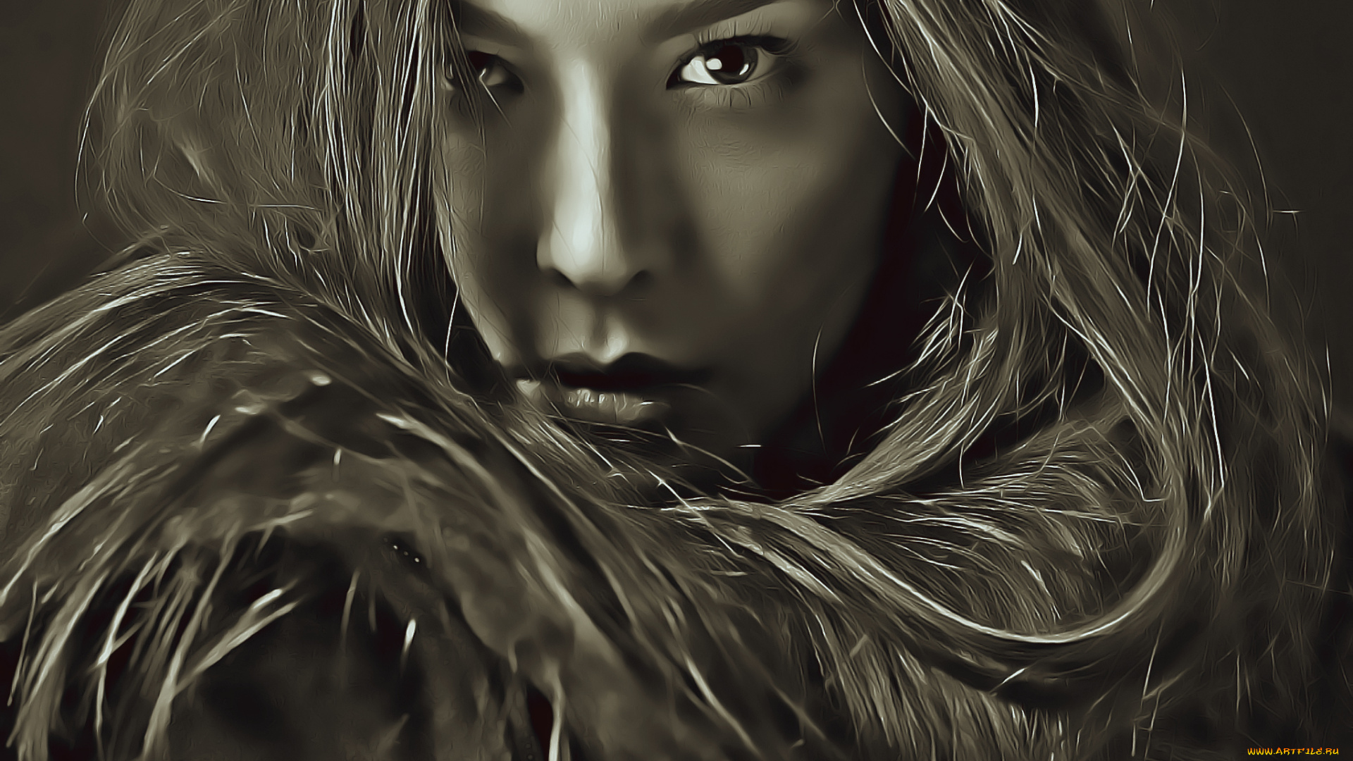 календари, компьютерный, дизайн, взгляд, лицо, девушка