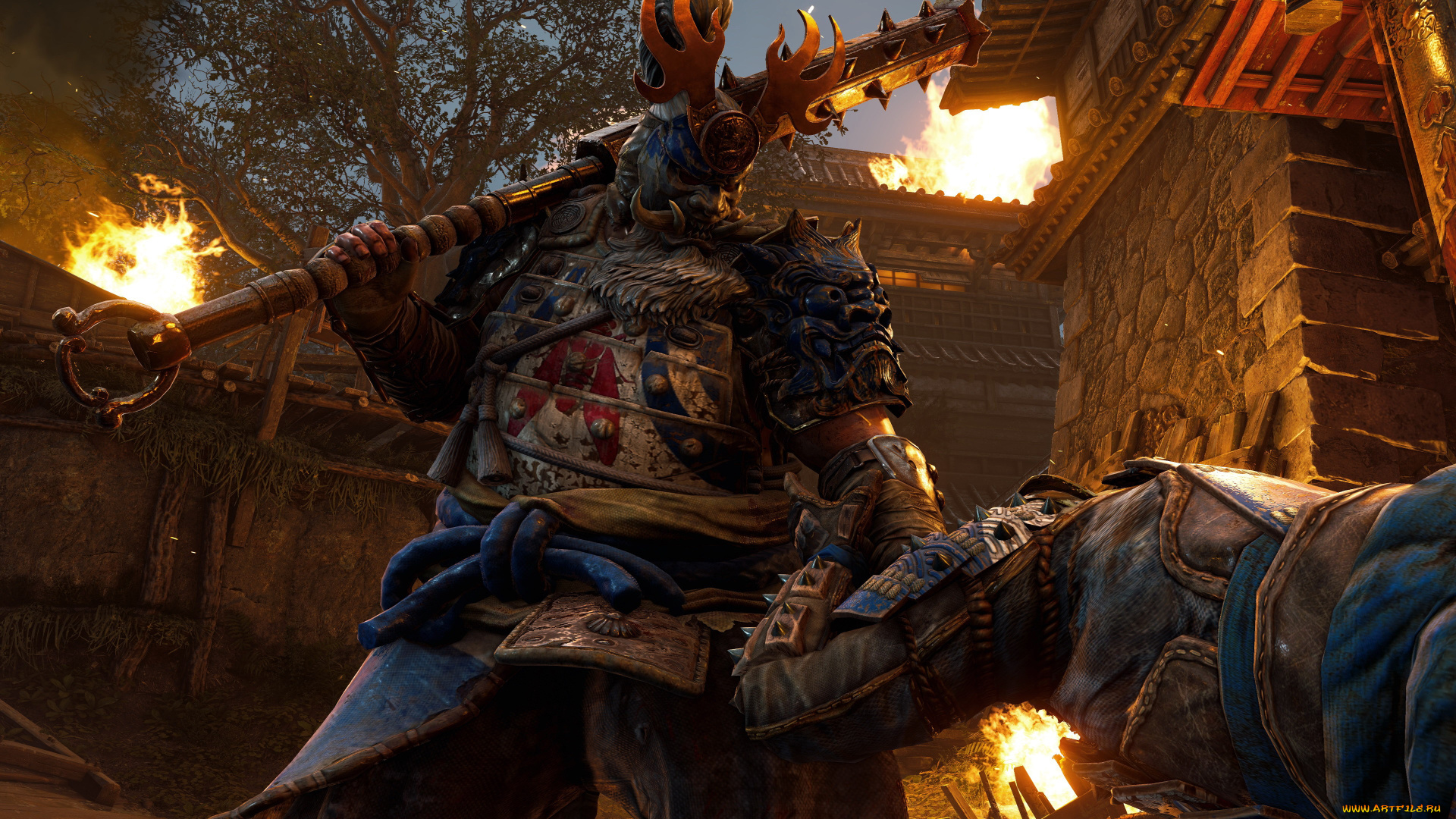 видео, игры, for, honor, бой, огонь, крепость, самураи