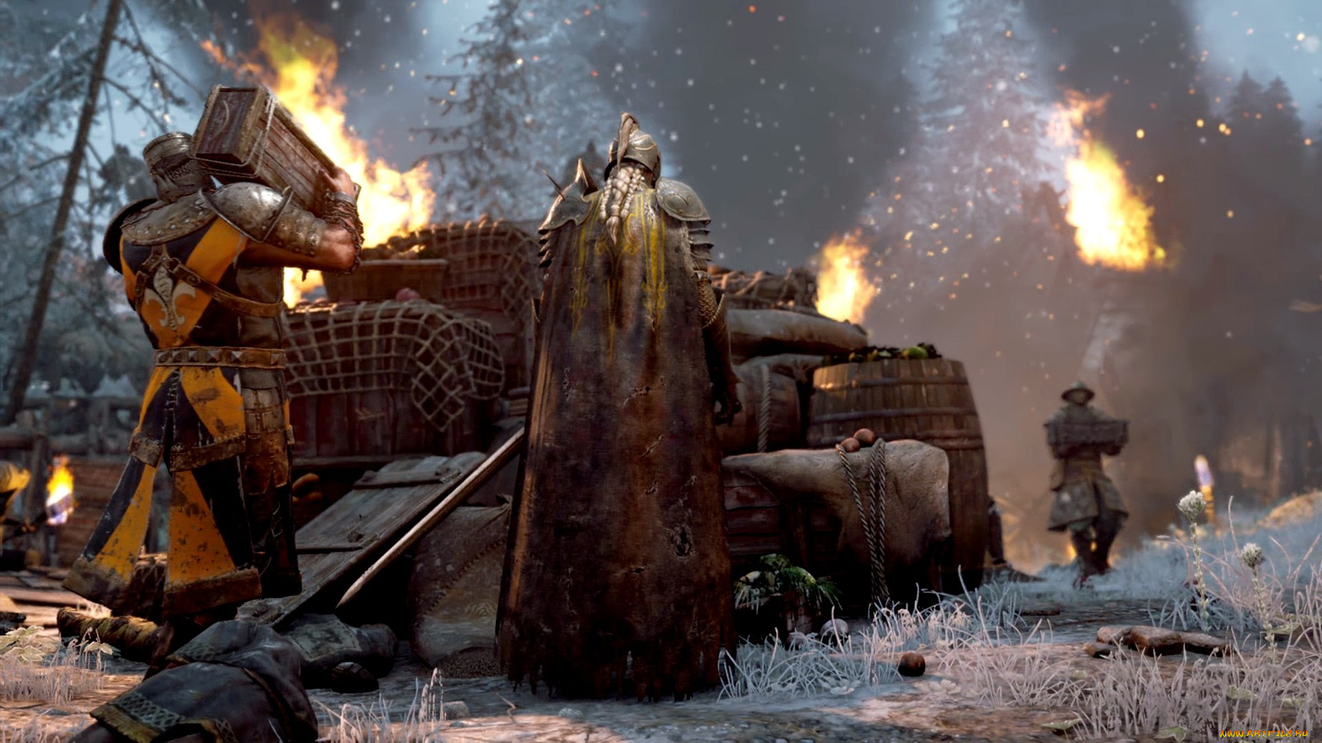 видео, игры, for, honor, огонь, ящики, рыцари, плащ