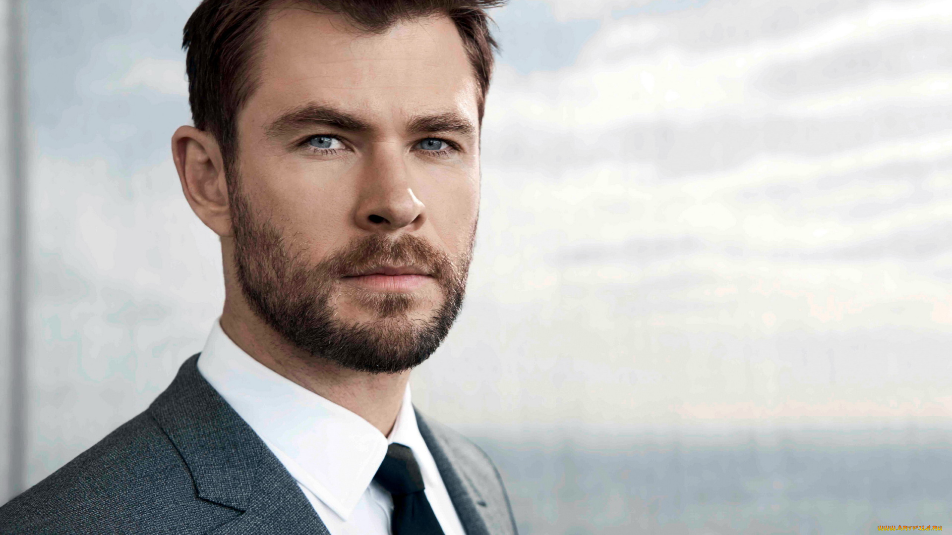 мужчины, chris, hemsworth, усы, бородка